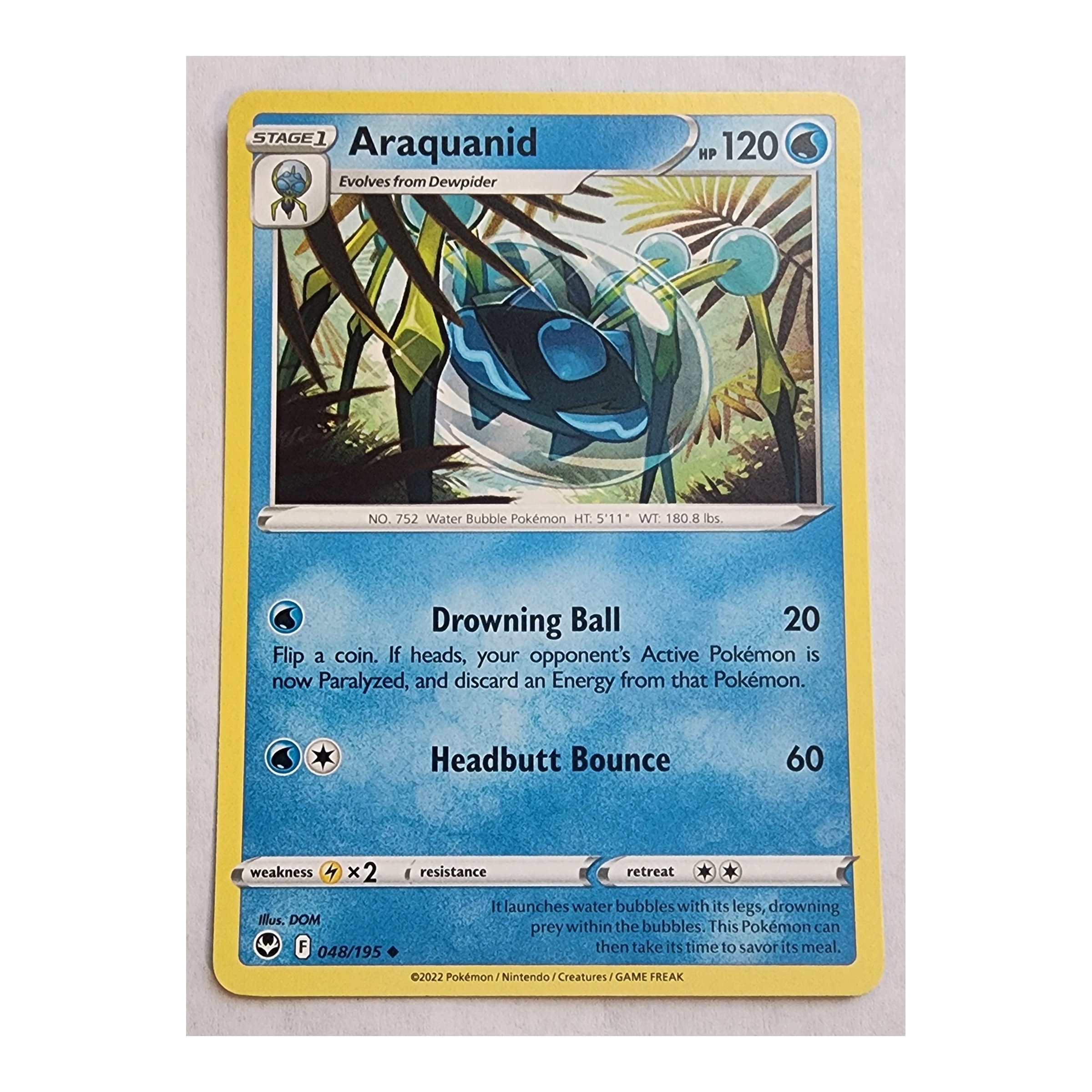 Araquanid Uncommon SWSH12: Silver Tempest 048/195 NM