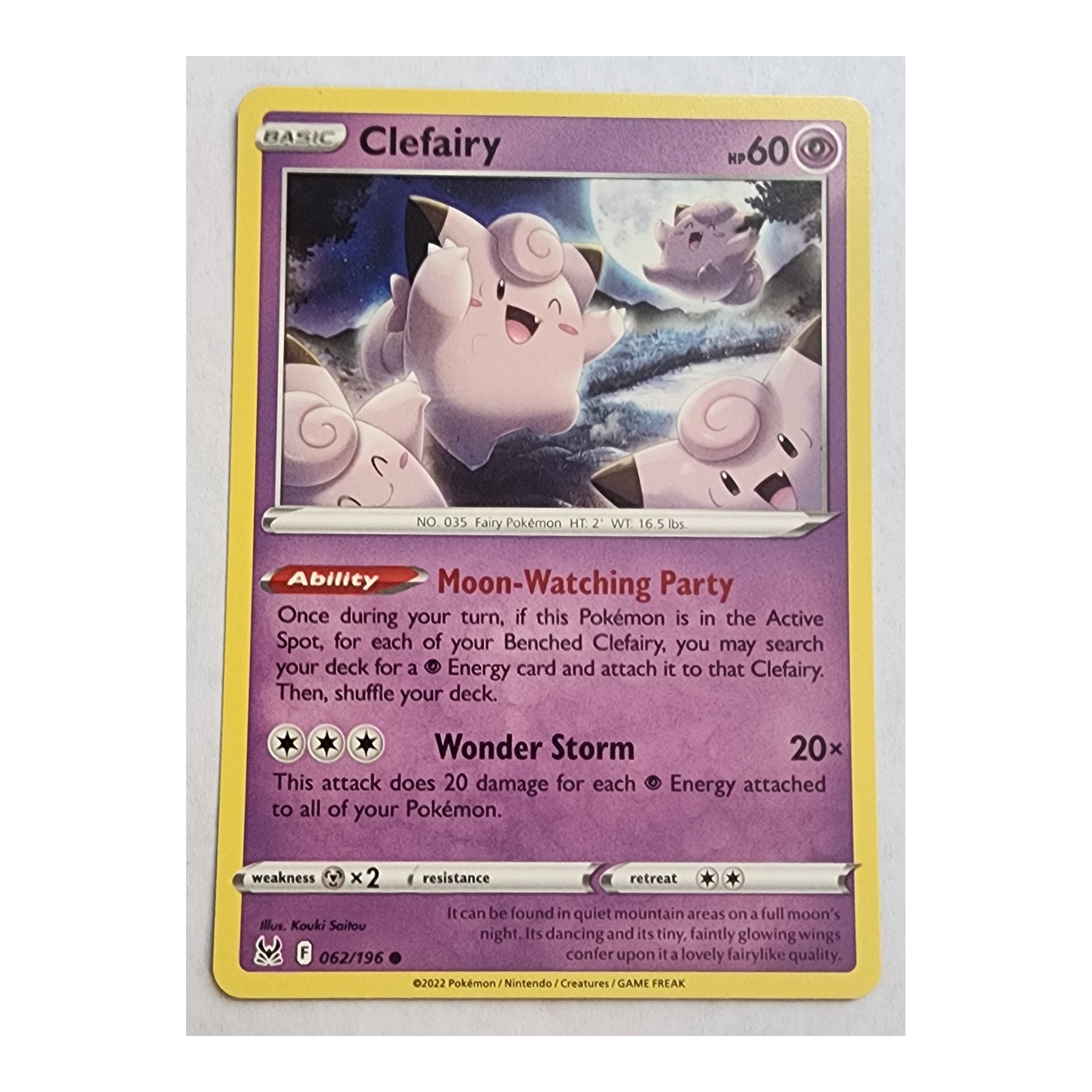 Clefairy Common SWSH11: Lost Origin 062/196 NM