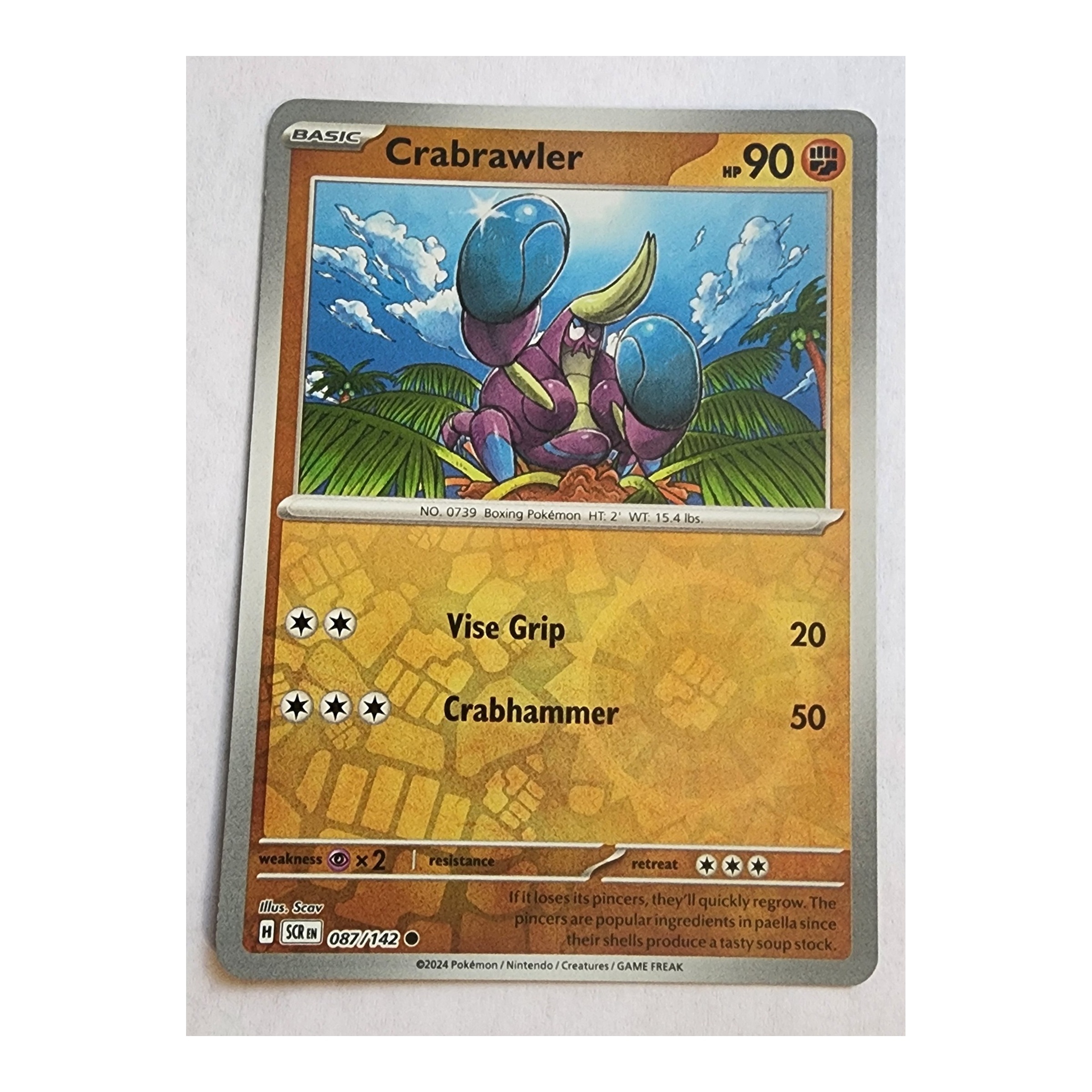 Crabrawler Common SV07: Stellar Crown 087/142 NM Reverse Holo