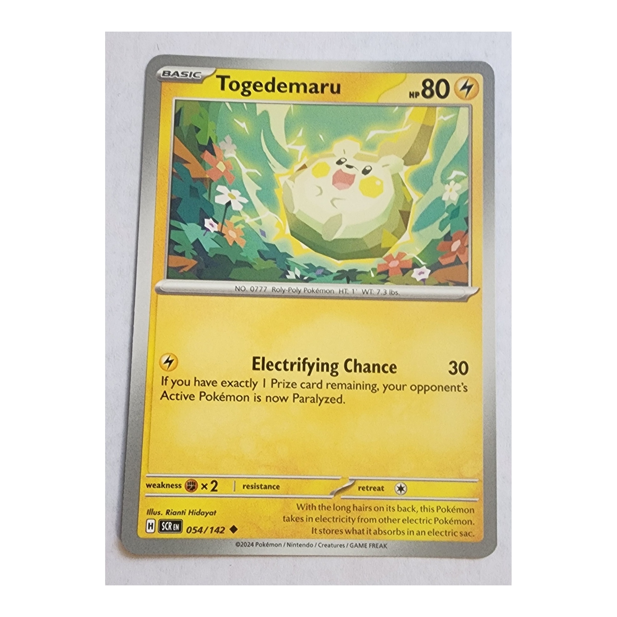 Togedemaru Uncommon SV07: Stellar Crown 054/142 NM Holo
