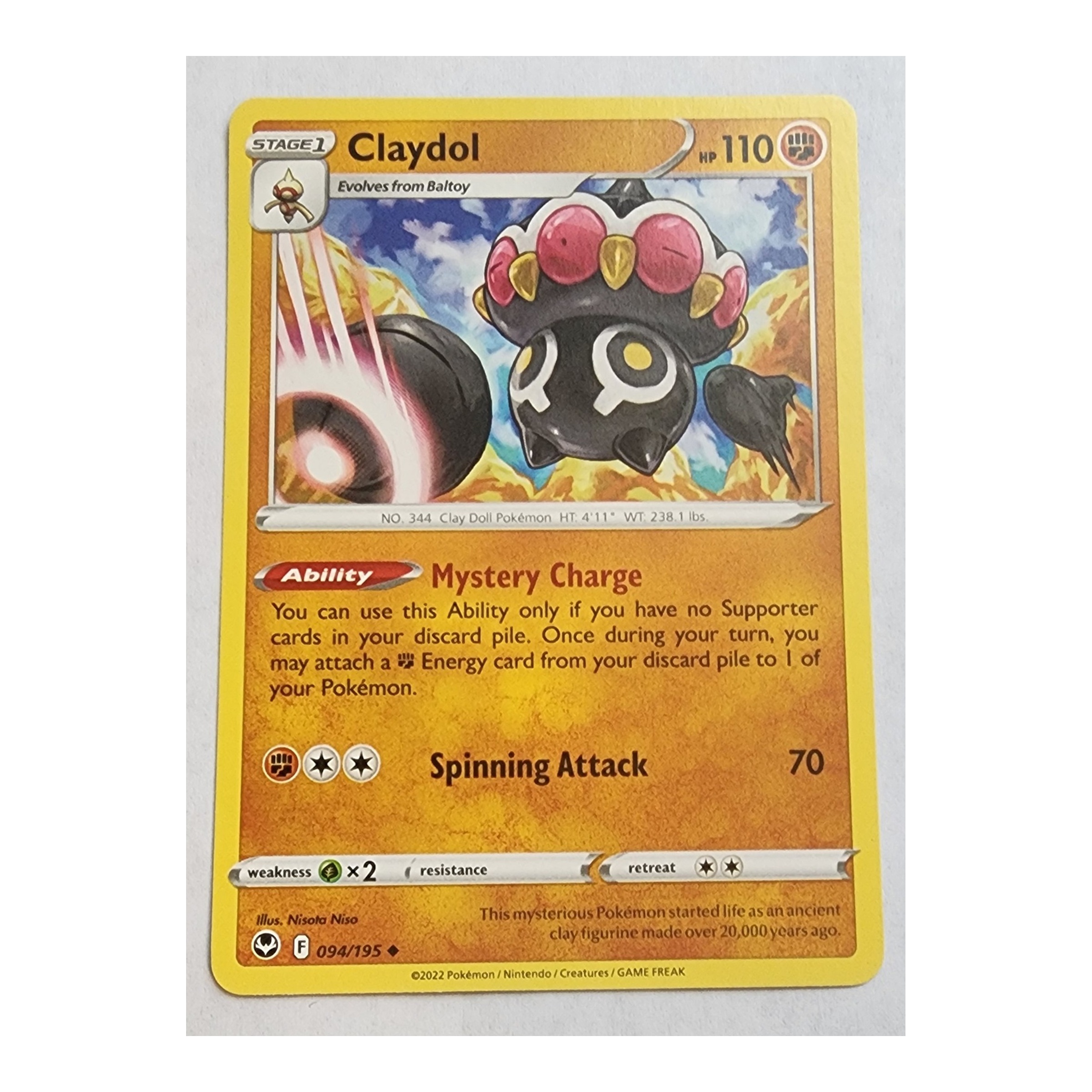 Claydol Uncommon SWSH12: Silver Tempest 094/195 NM