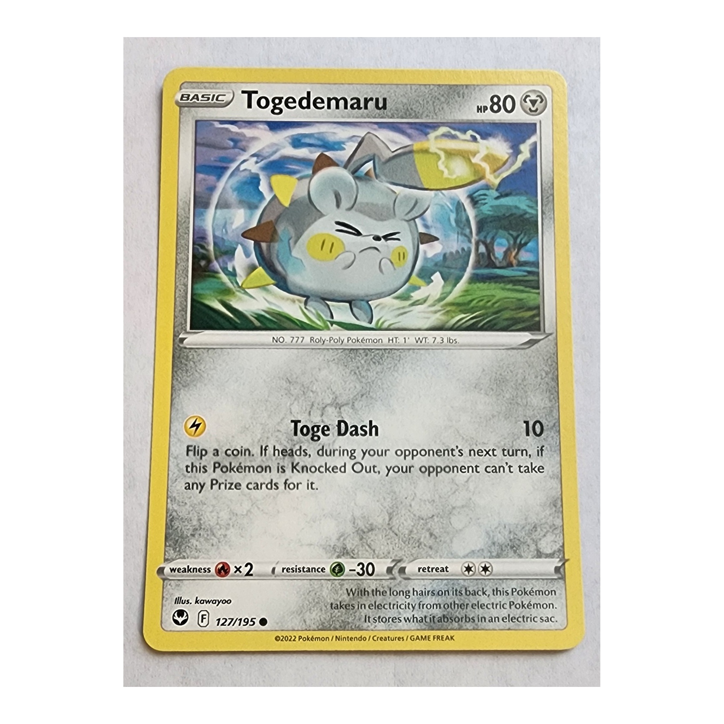 Togedemaru Common SWSH12: Silver Tempest 127/195 NM