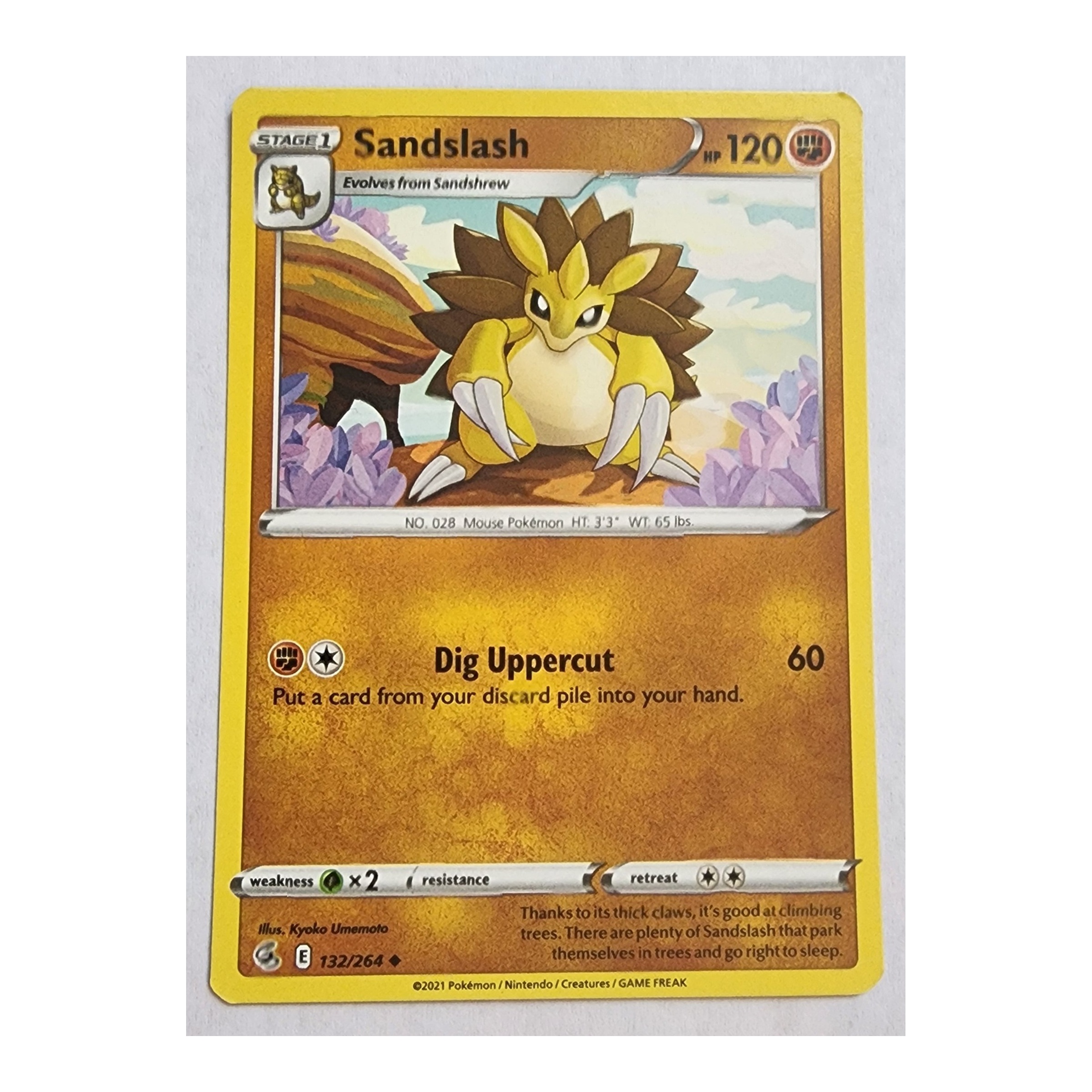 Sandslash Uncommon SWSH8: Fusion Strike 132/264 NM