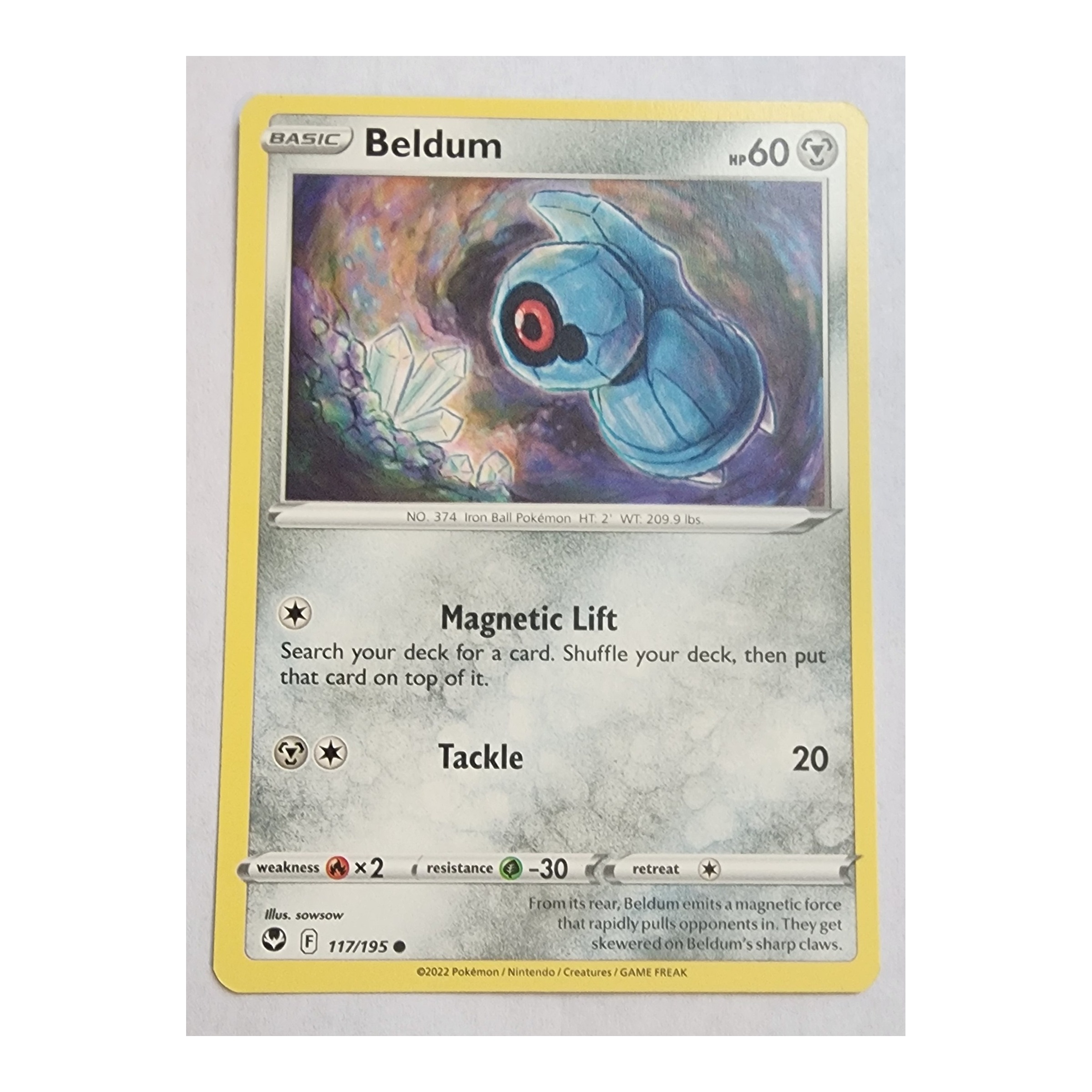 Beldum Common SWSH12: Silver Tempest 117/195 NM
