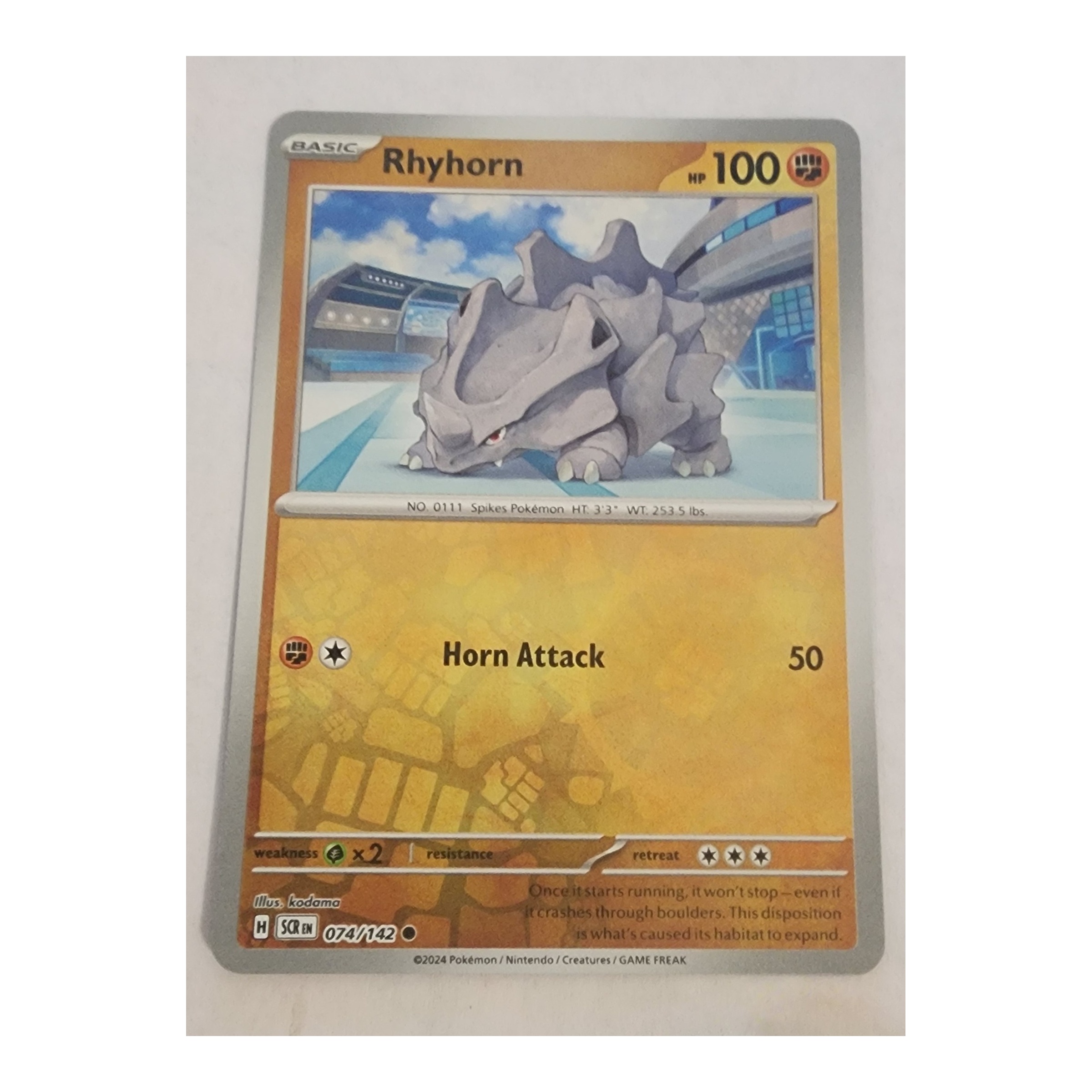 Rhyhorn Common SV07: Stellar Crown 074/142 NM Reverse Holo