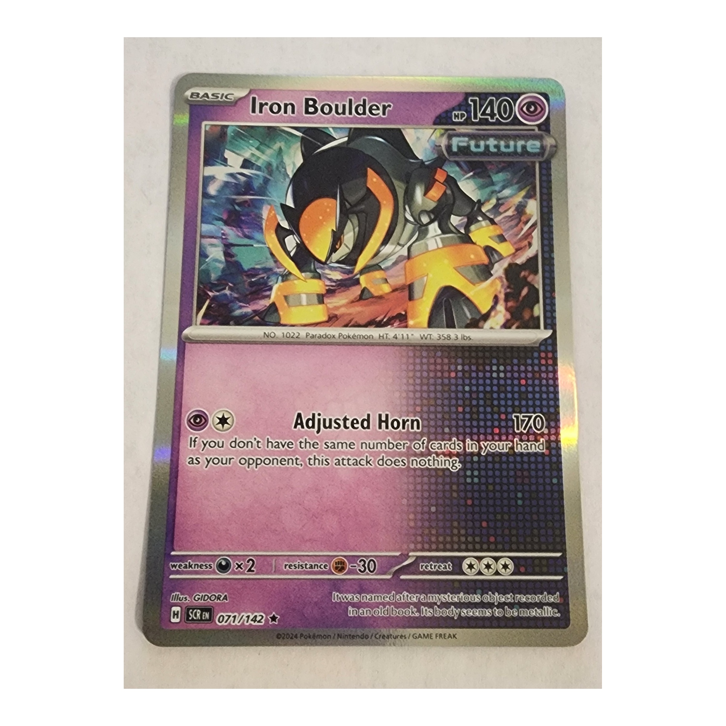 Iron Boulder Rare SV07: Stellar Crown 071/142 NM Poké Ball Holo