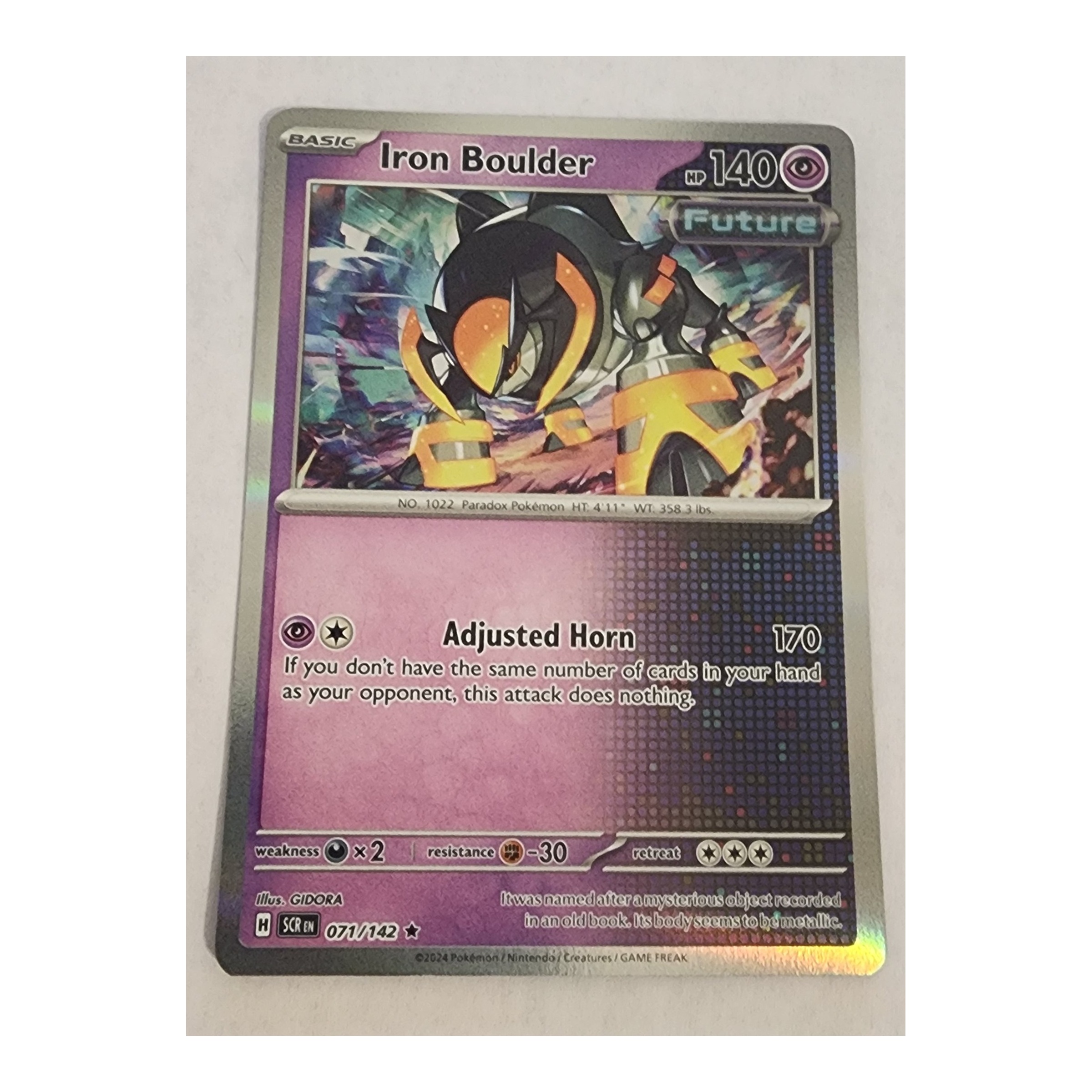 Iron Boulder Rare SV07: Stellar Crown 071/142 NM Poké Ball Holo