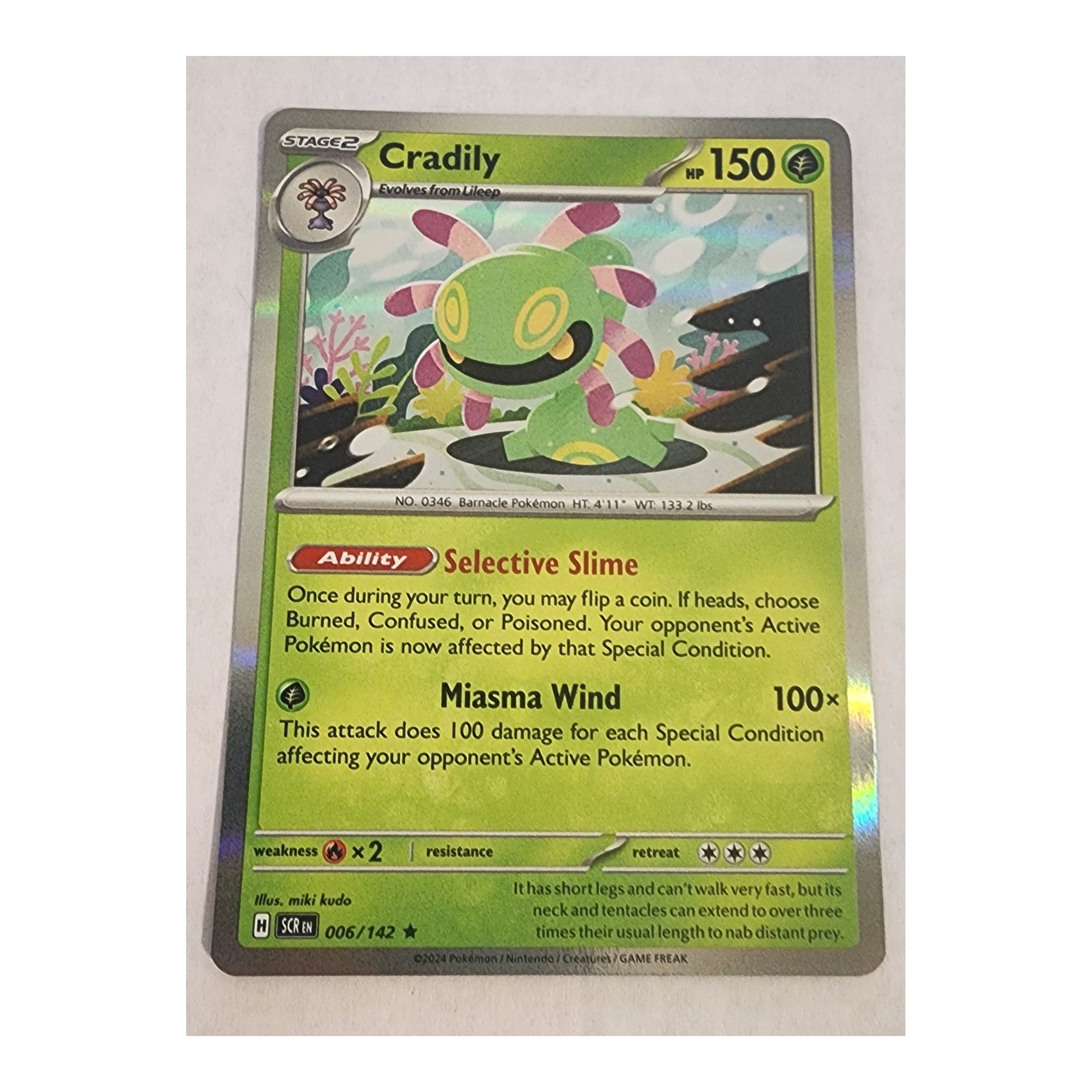 Cradily Rare SV07: Stellar Crown 006/142 NM Holo
