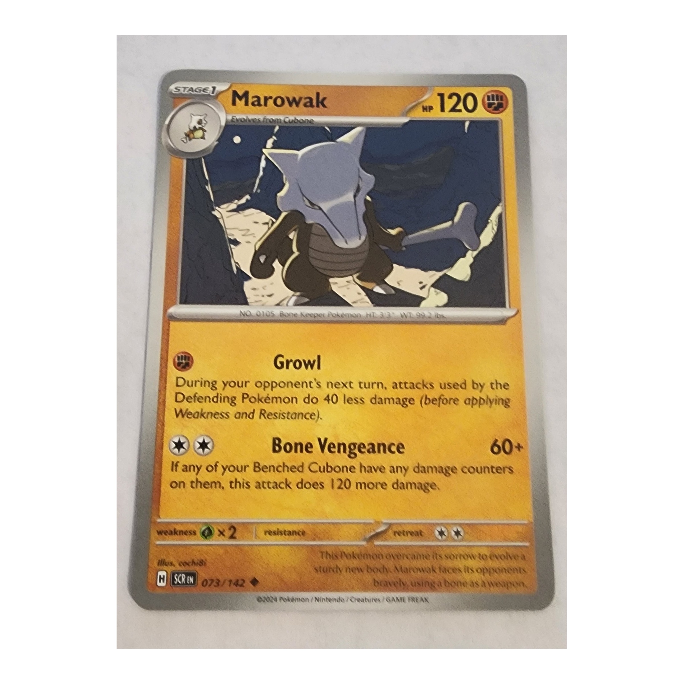 Marowak Uncommon SV07: Stellar Crown 073/142 NM