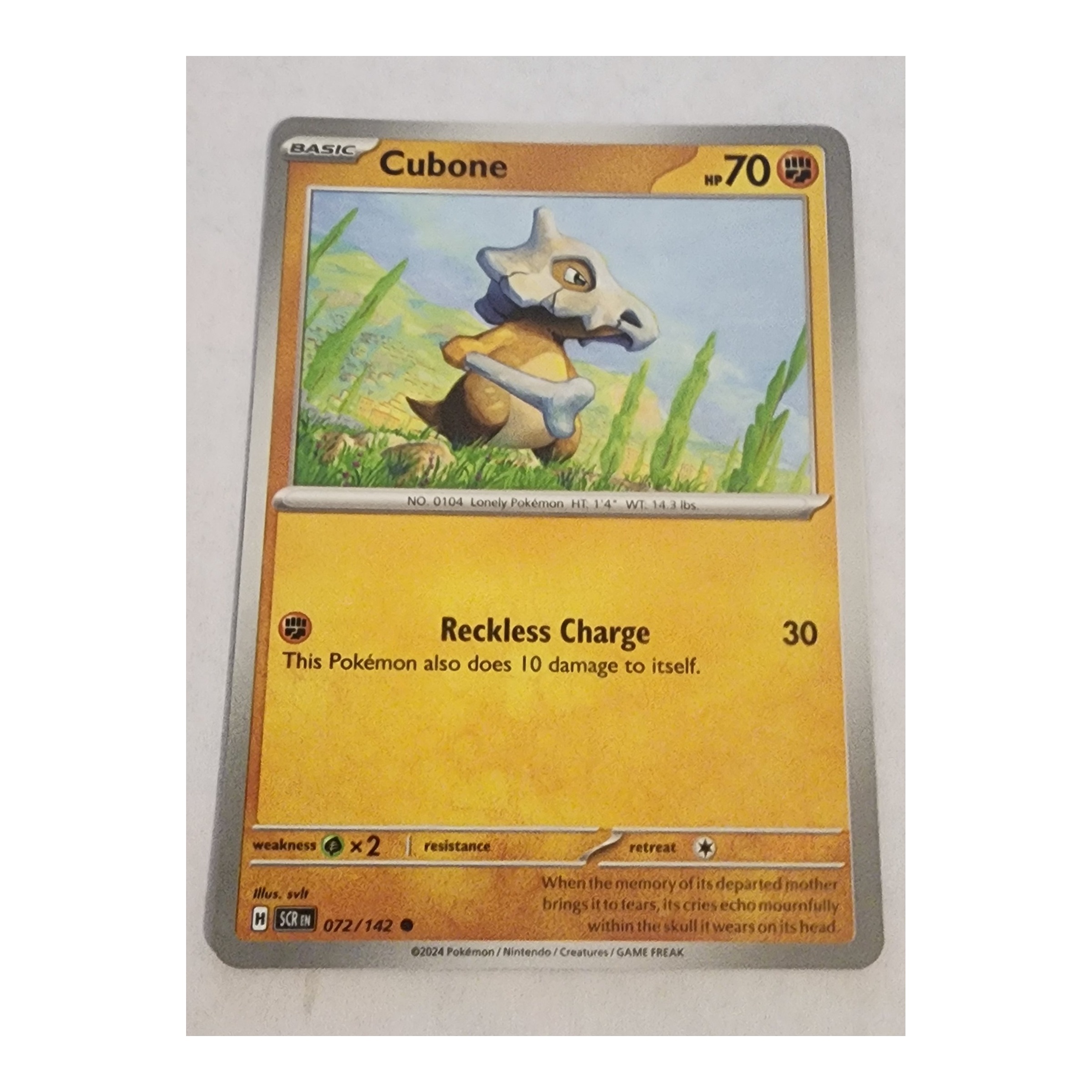 Cubone Common SV07: Stellar Crown 072/142 NM