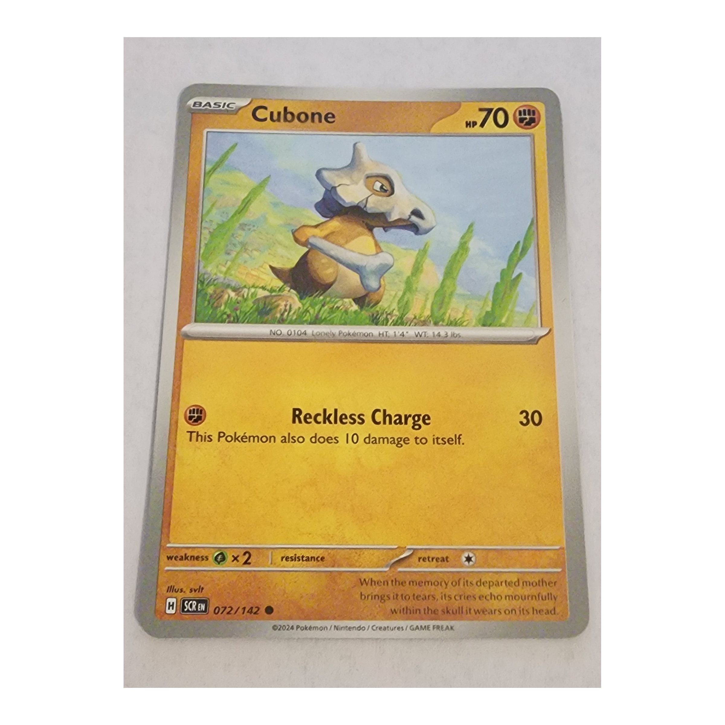 Cubone Common SV07: Stellar Crown 072/142 NM