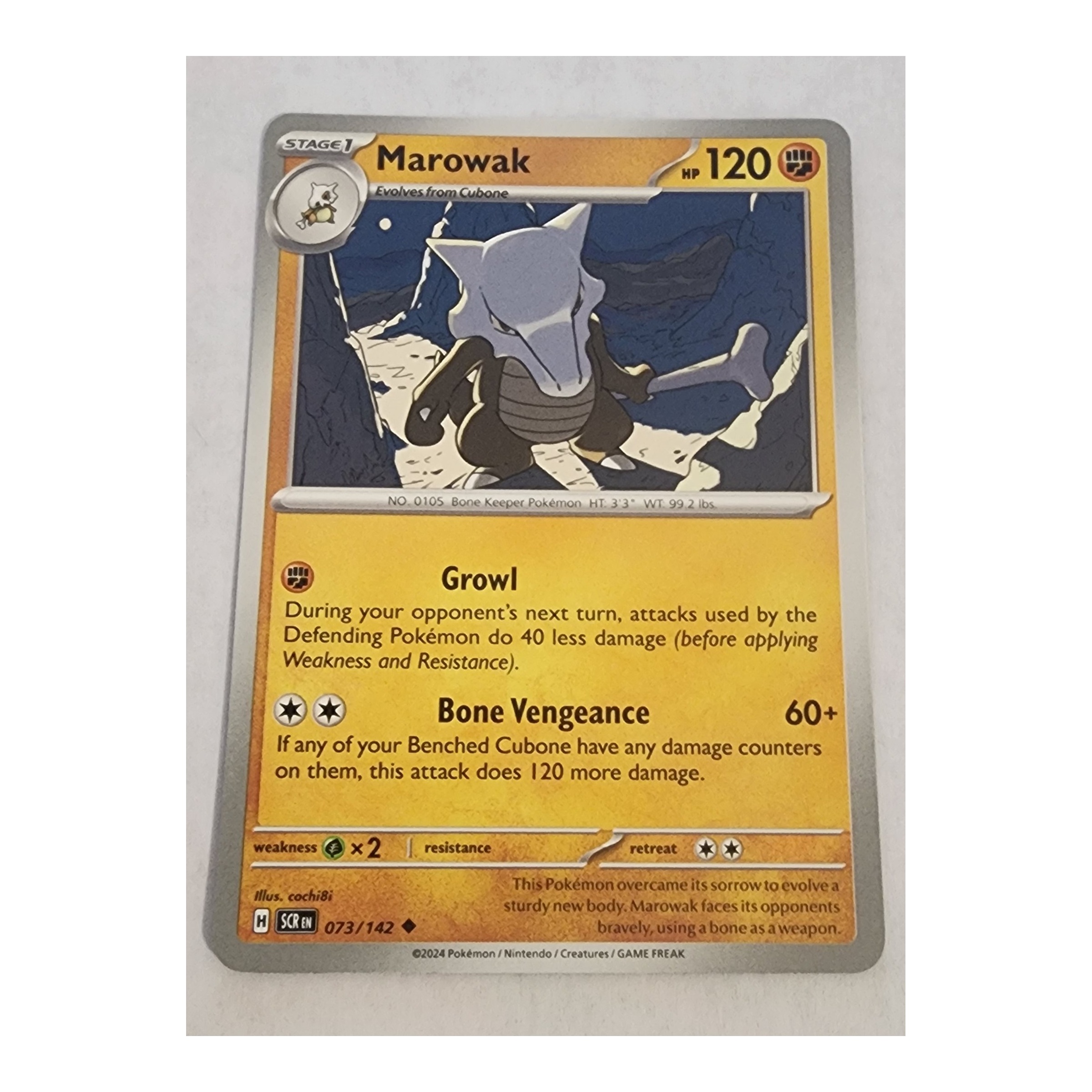 Marowak Uncommon SV07: Stellar Crown 073/142 NM