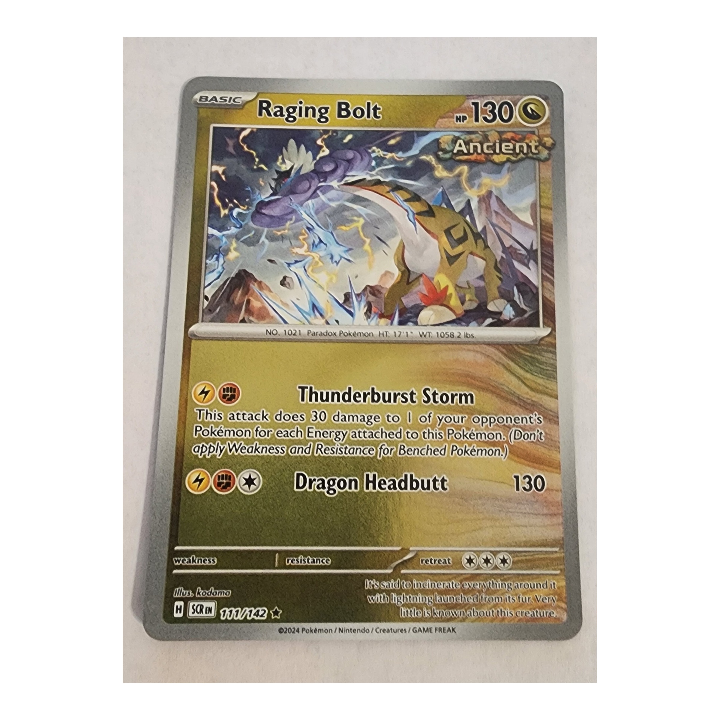 Raging Bolt Rare SV07: Stellar Crown 111/142 NM Holo