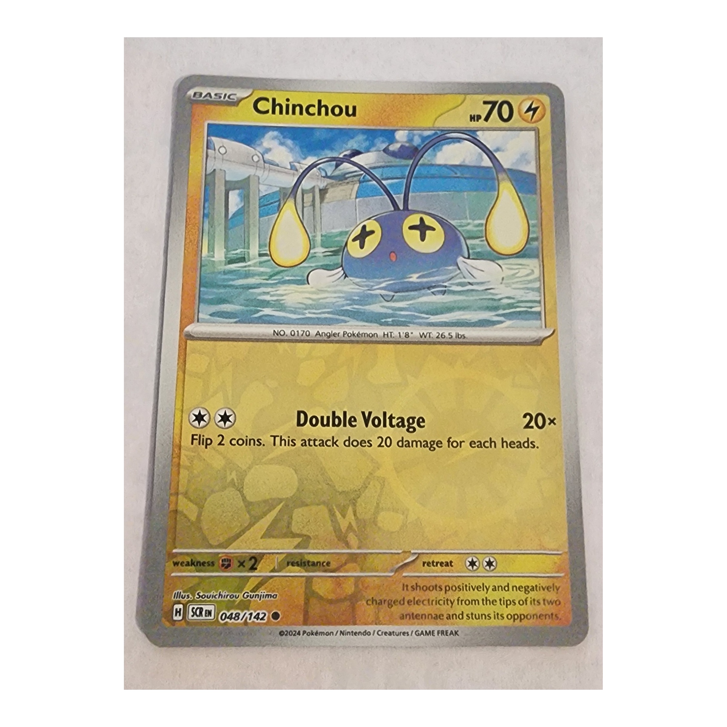 Chinchou Common SV07: Stellar Crown 048/142 NM Reverse Holo