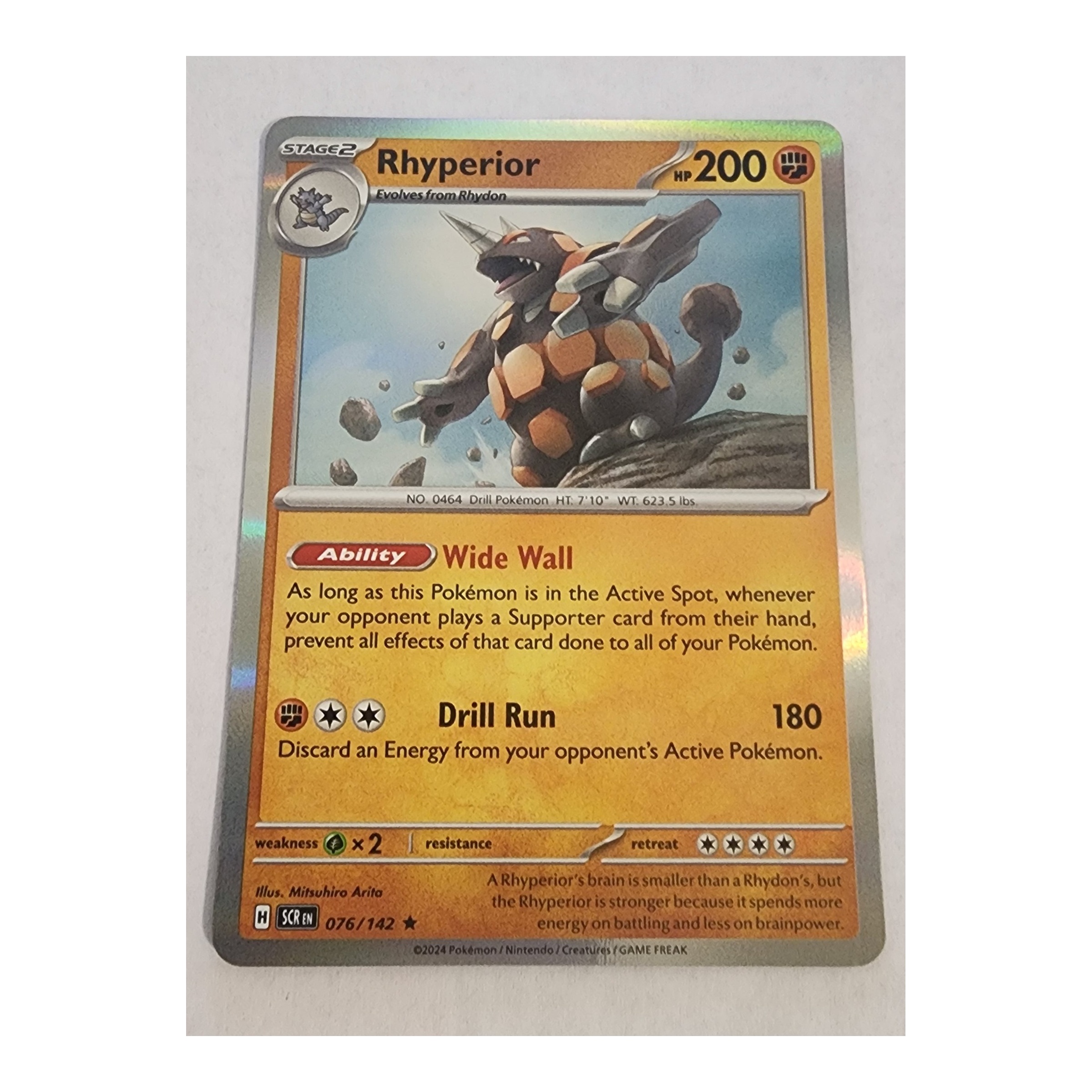 Rhyperior Rare SV07: Stellar Crown 076/142 NM Holo