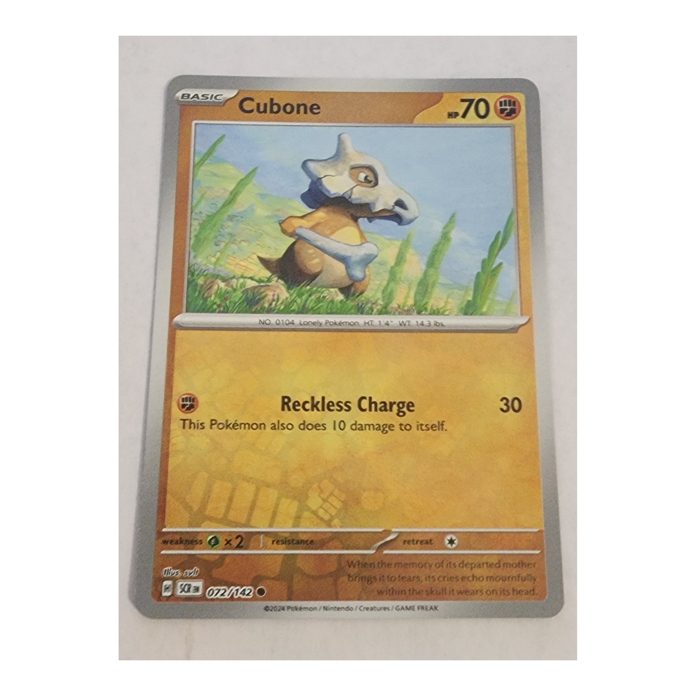 Cubone Common SV07: Stellar Crown 072/142 NM Reverse Holo