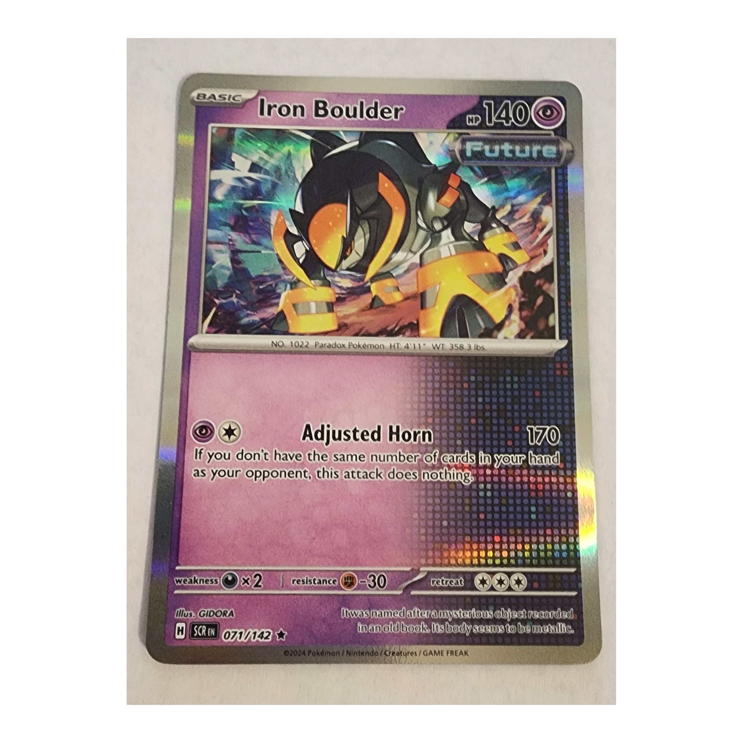 Iron Boulder Rare SV07: Stellar Crown 071/142 NM Poké Ball Holo