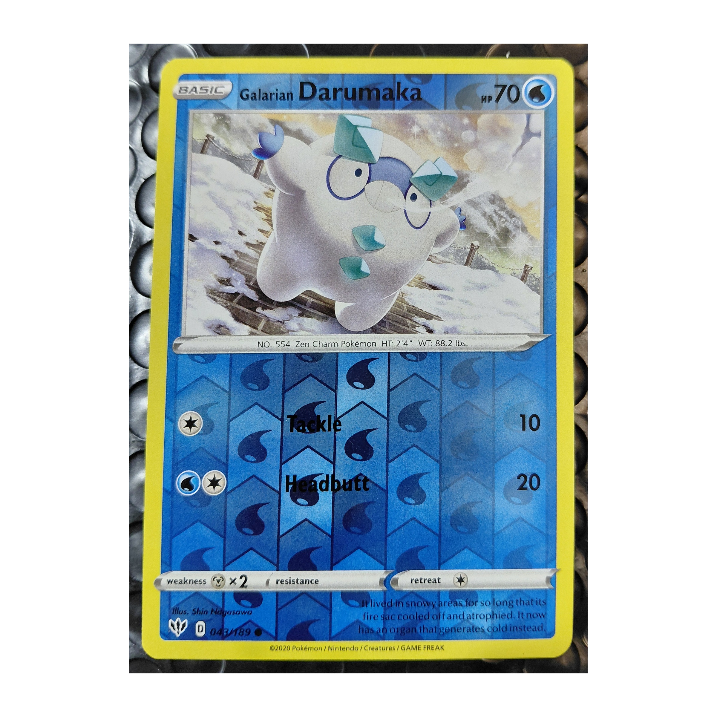 Galarian Darumaka Common SWSH3: Darkness Ablaze 43/189 MP Reverse Holo