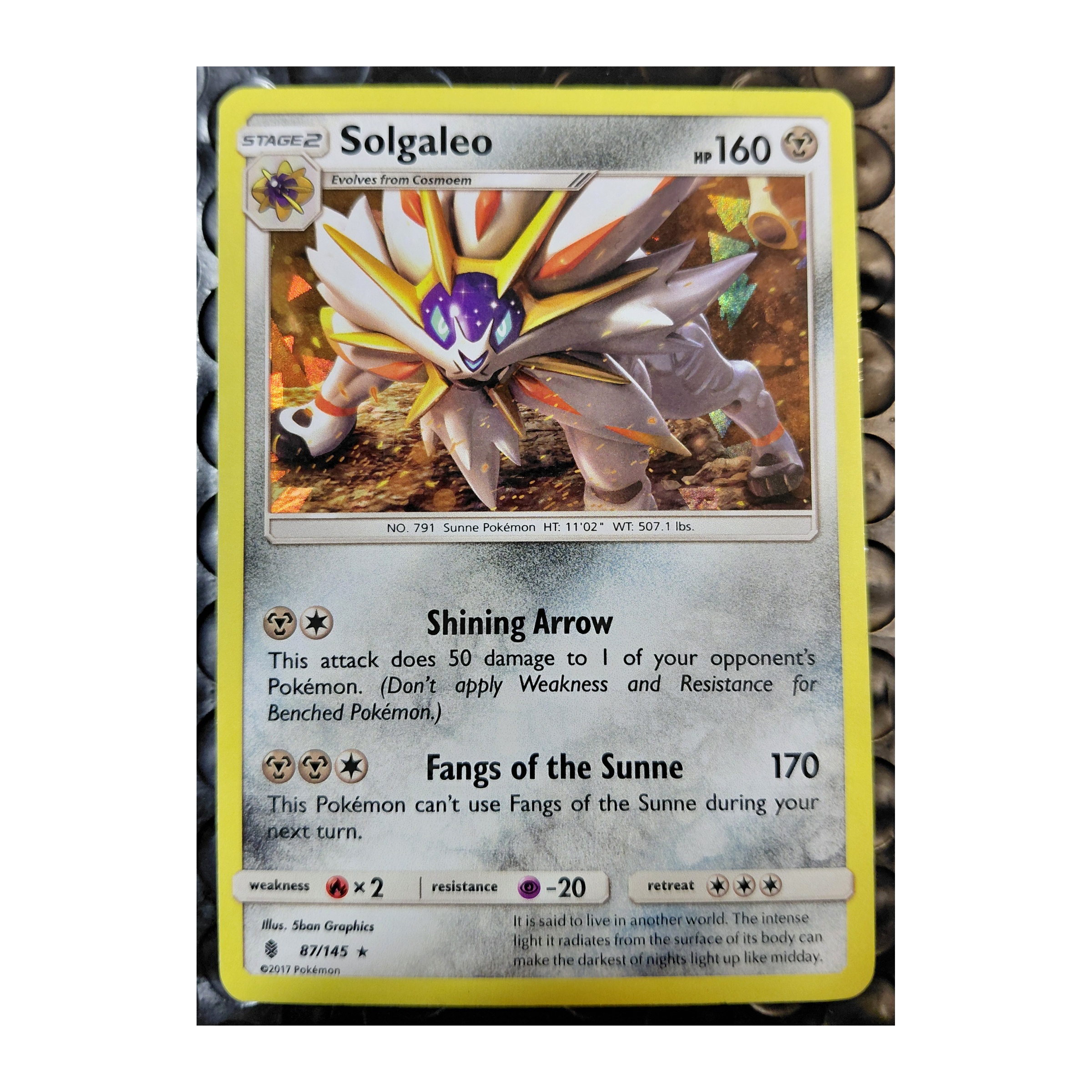 Solgaleo Rare SM2: Guardians Rising 87/145 MP Holo