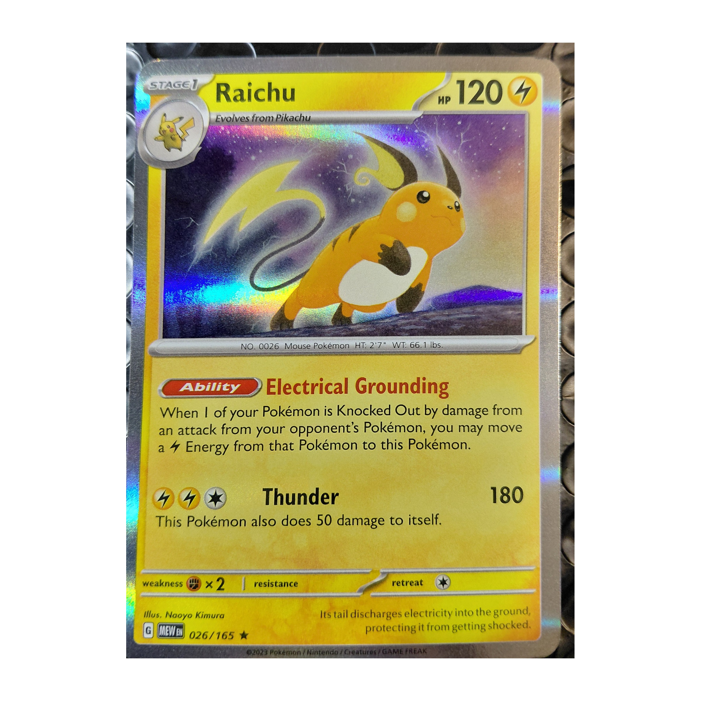 Raichu Rare SV03.5: 151 026/165 MP Holo