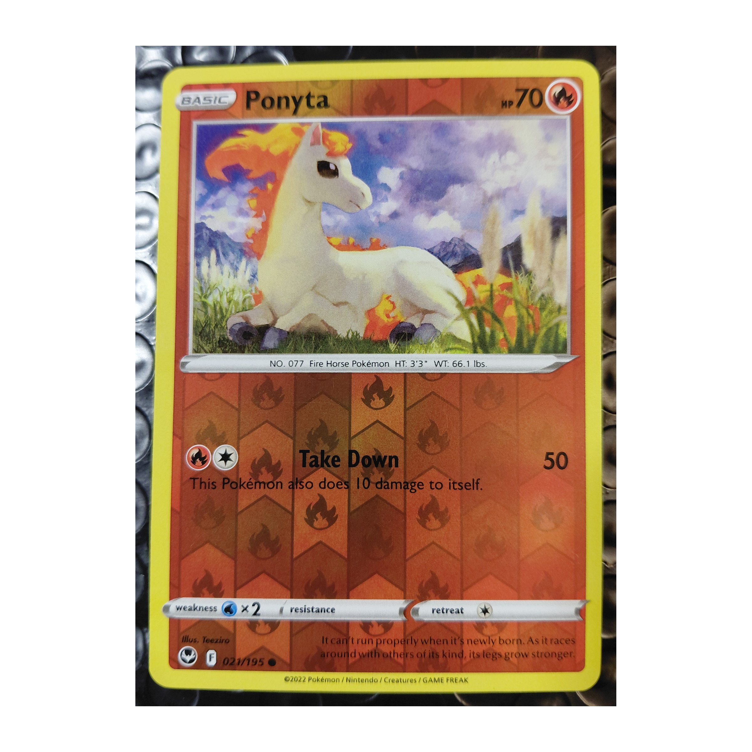 Ponyta Common SWSH12: Silver Tempest 021/195 MP Reverse Holo