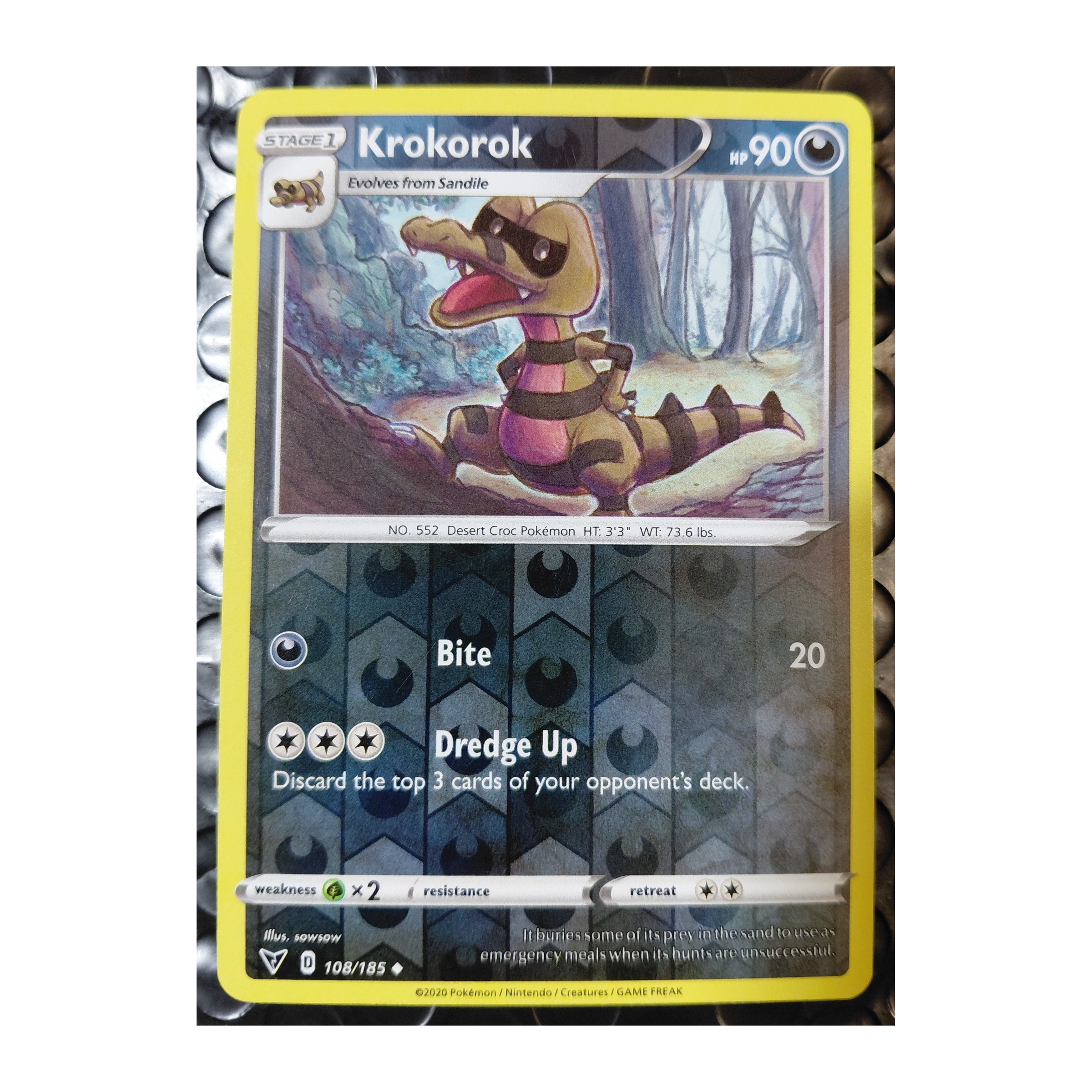 Krokorok Uncommon SWSH4: Vivid Voltage 108/185 MP Reverse Holo