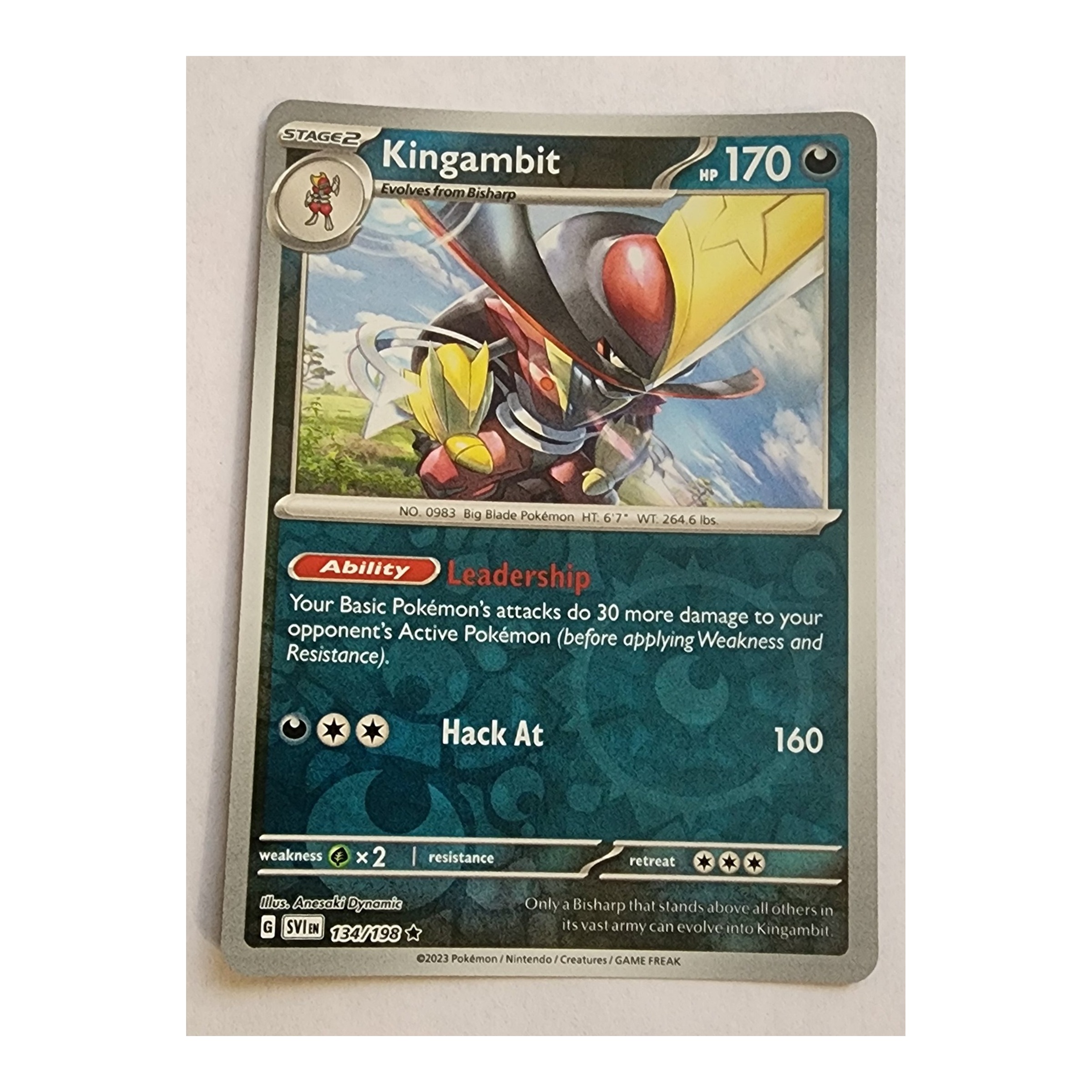 Kingambit Rare SV01: Scarlet & Violet 134/198 NM Reverse Holo