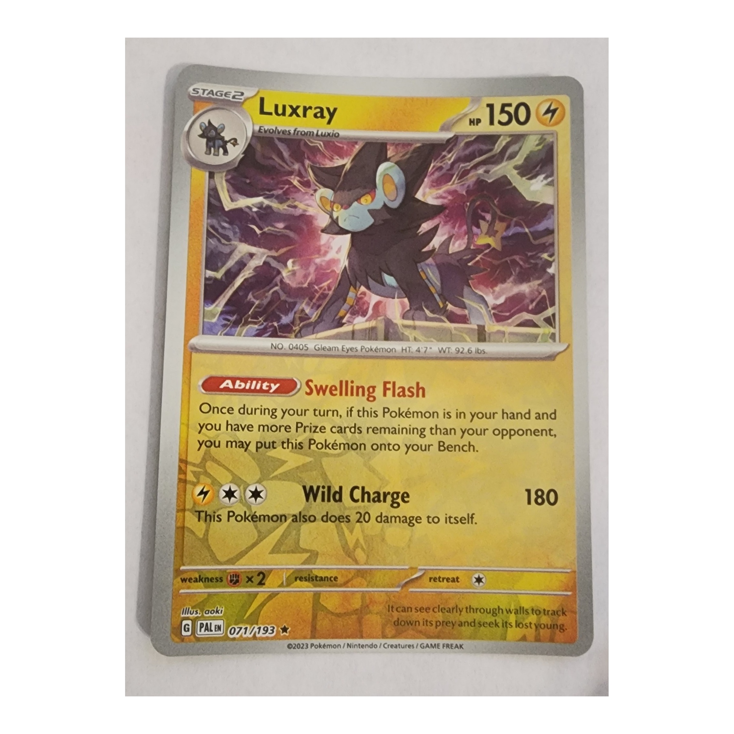Luxray Rare SV02: Paldea Evolved 071/193 NM Reverse Holo