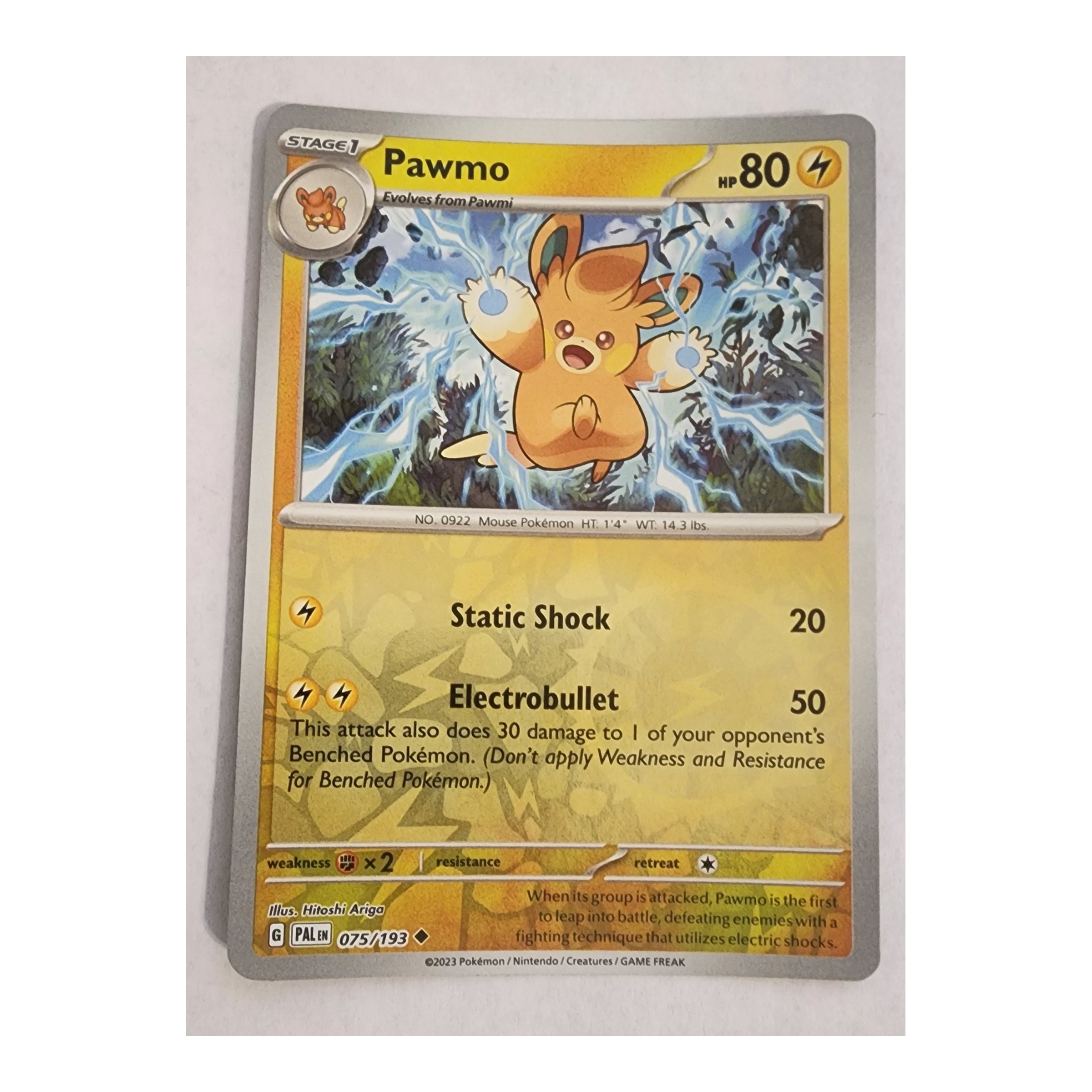 Pawmo Uncommon SV02: Paldea Evolved 075/193 NM Reverse Holo