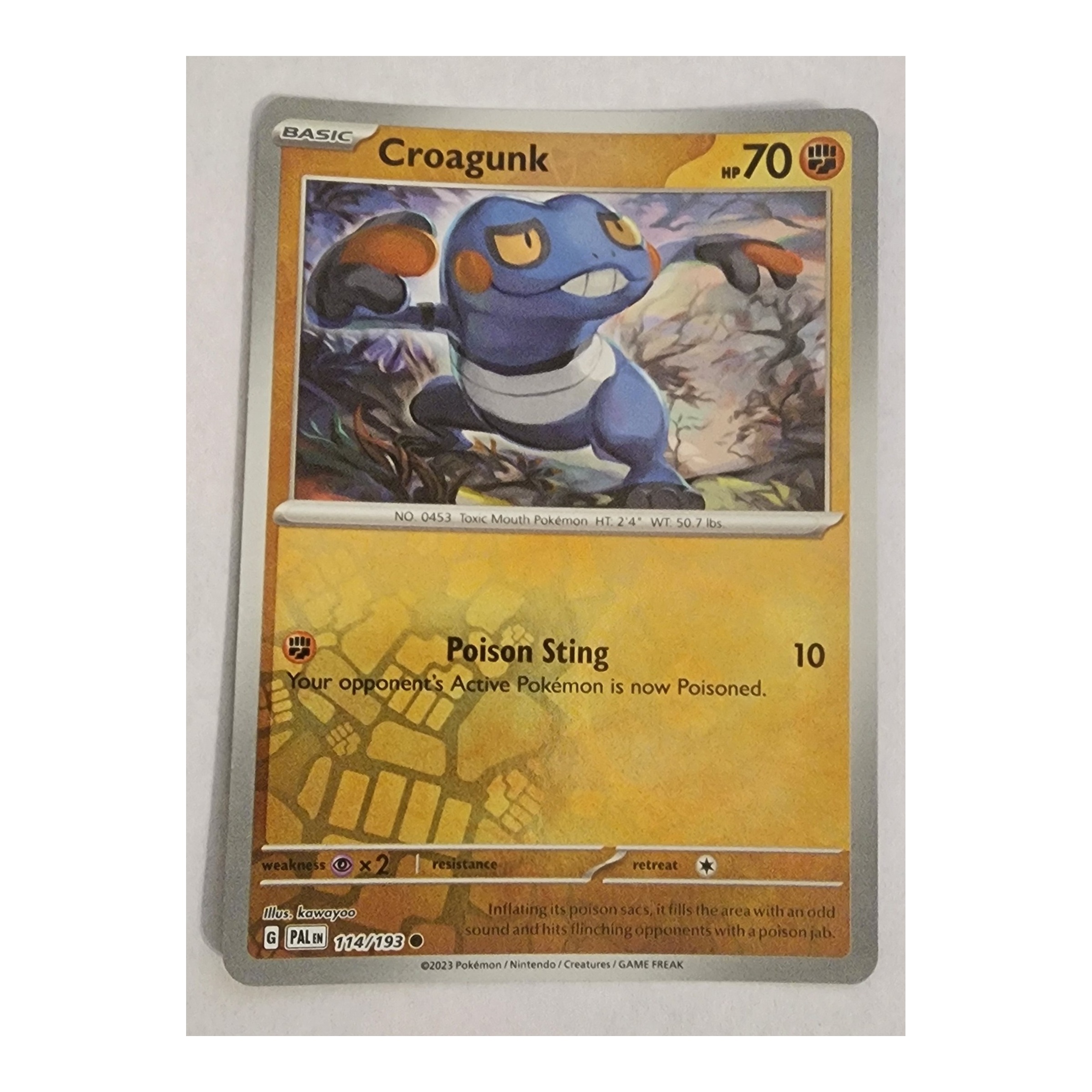 Croagunk Common SV02: Paldea Evolved 114/193 NM Reverse Holo