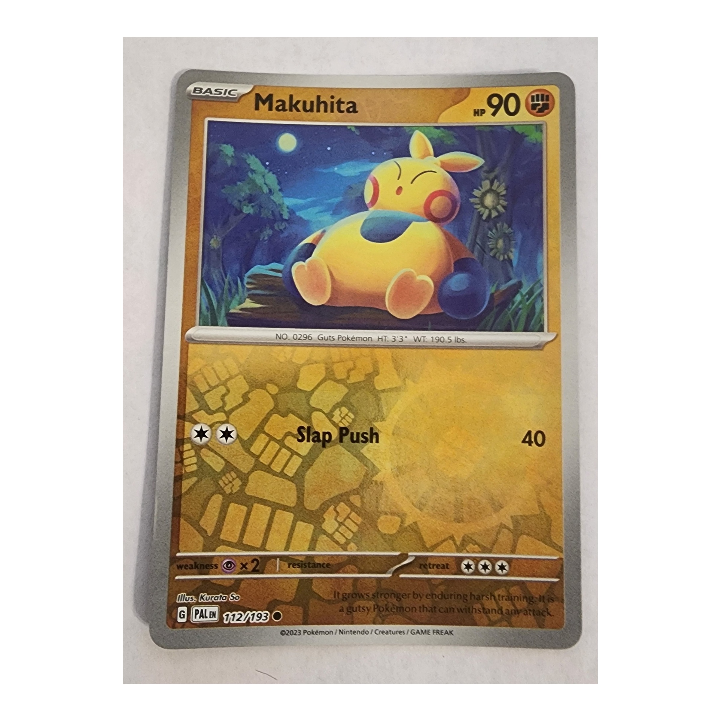 Makuhita Common SV02: Paldea Evolved 112/193 NM Reverse Holo