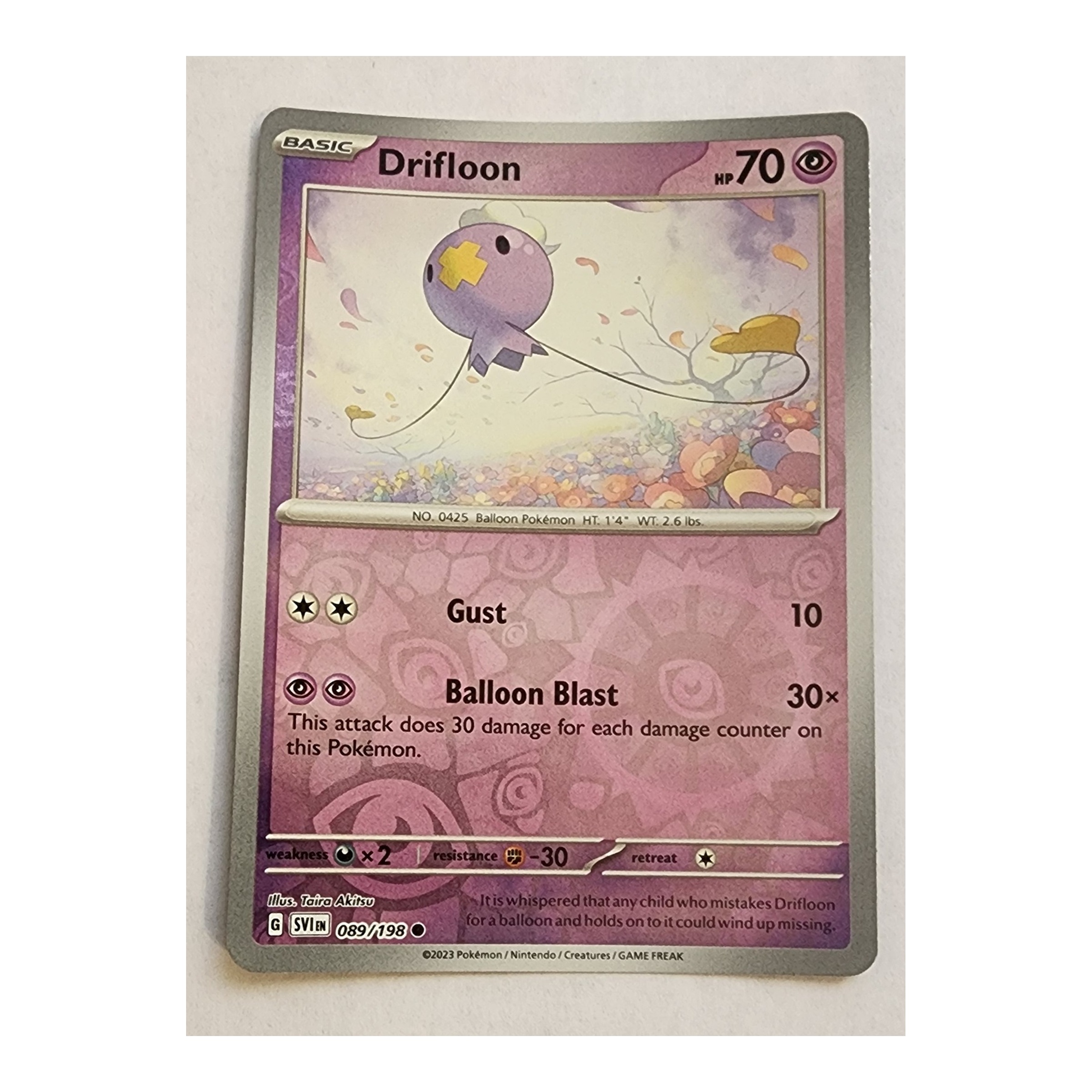 Drifloon Common SV01: Scarlet & Violet 089/198 NM Reverse Holo