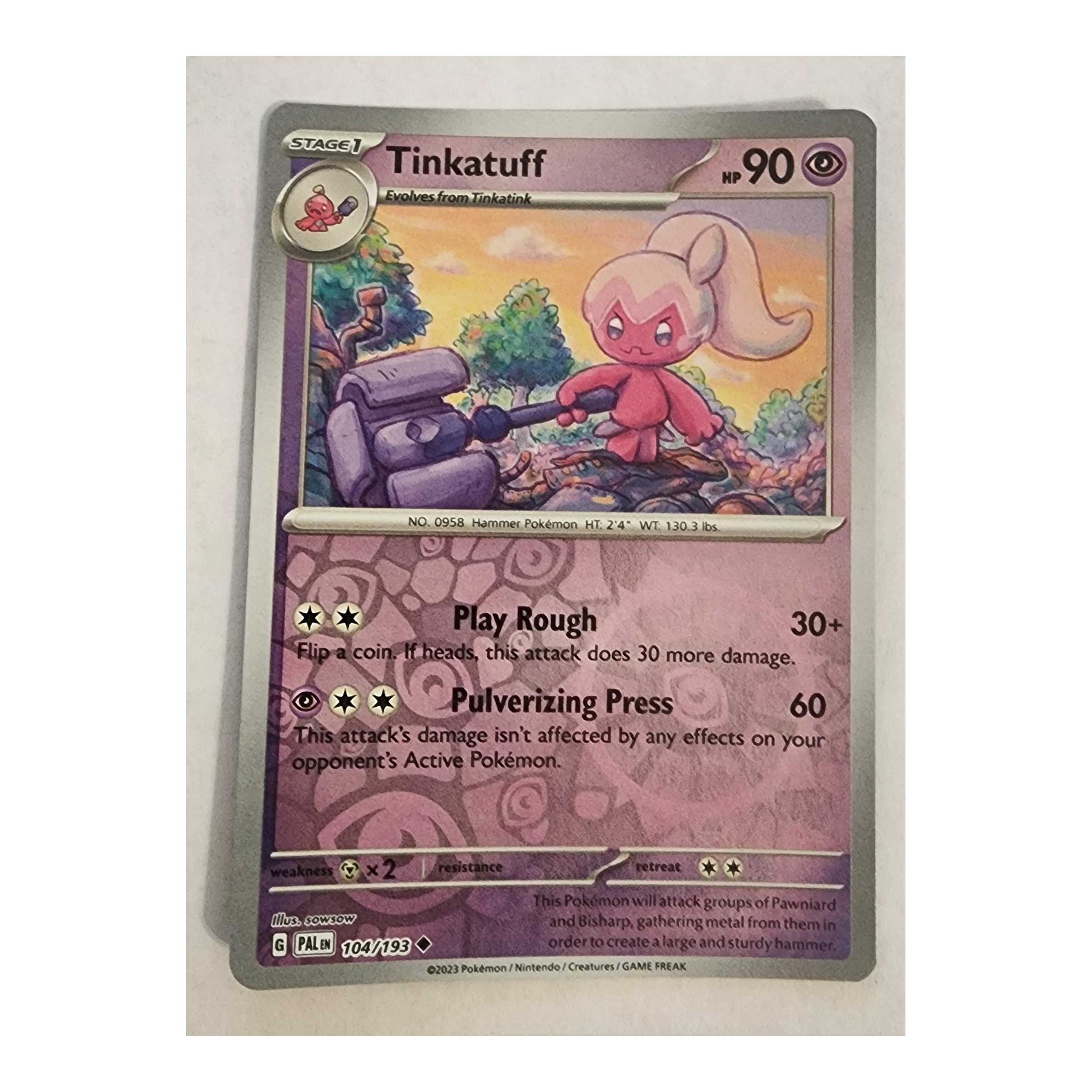 Tinkatuff Uncommon SV02: Paldea Evolved 104/193 NM Reverse Holo