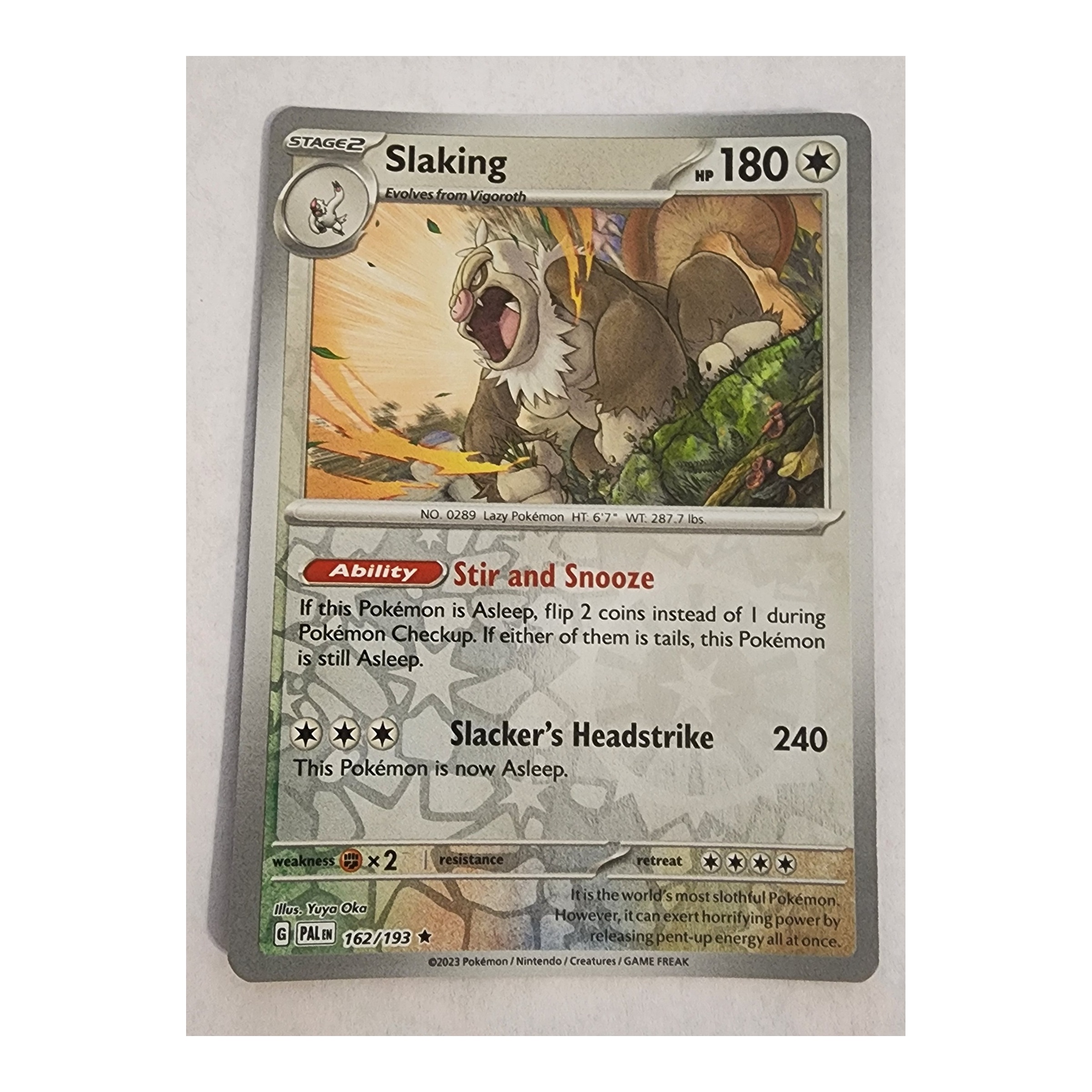 Slaking Rare SV02: Paldea Evolved 162/193 NM Reverse Holo