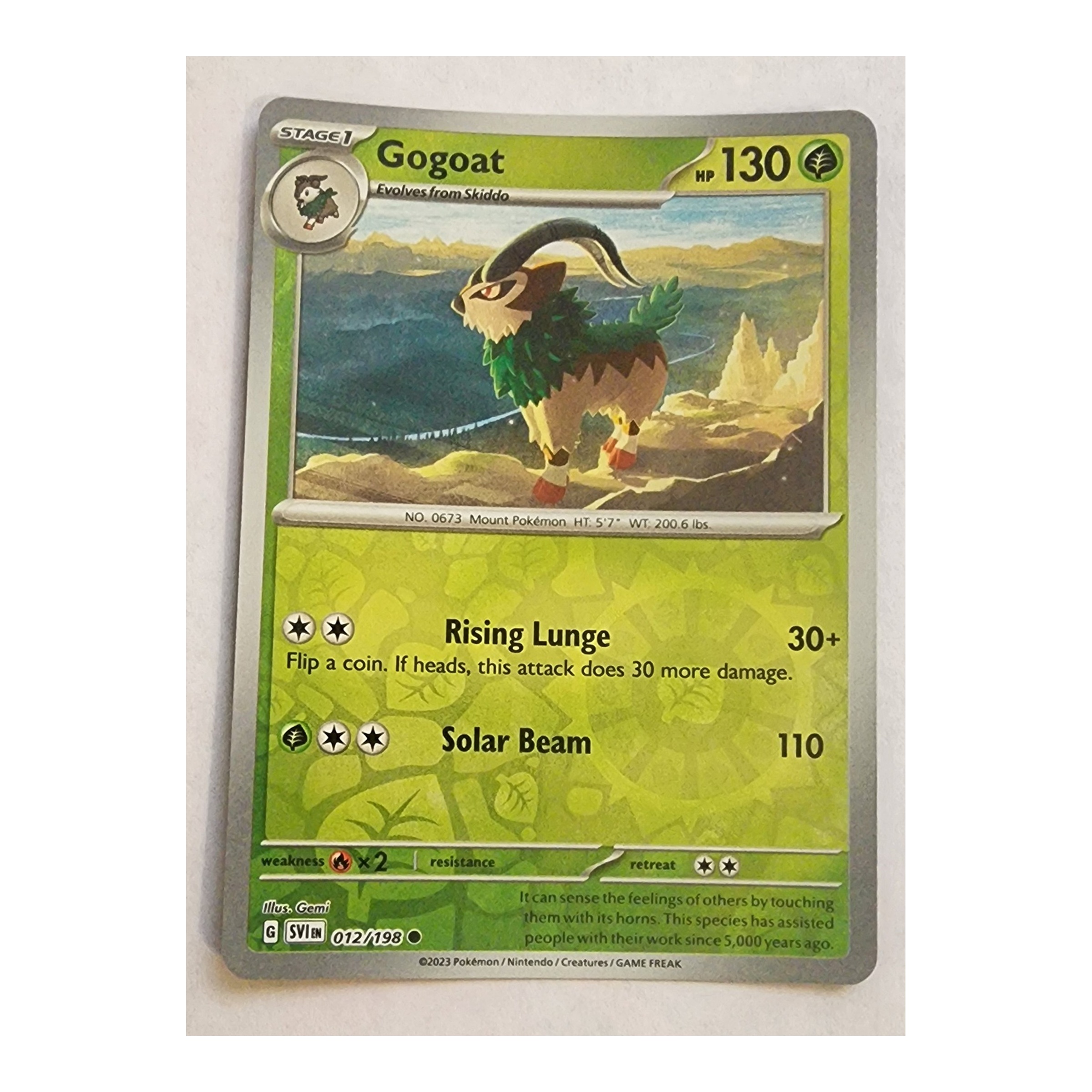 Gogoat Common SV01: Scarlet & Violet 012/198 NM Reverse Holo
