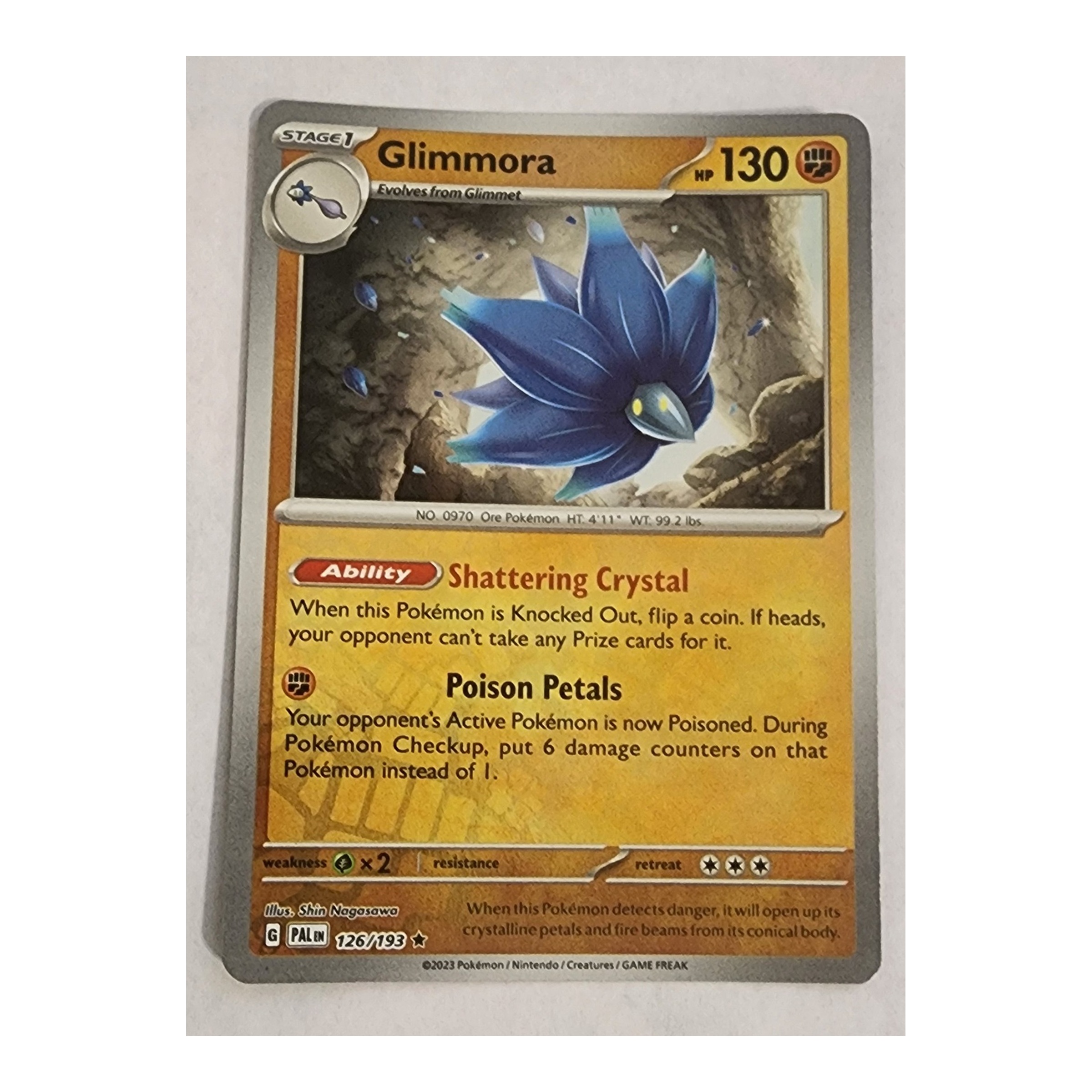 Glimmora Rare SV02: Paldea Evolved 126/193 NM Reverse Holo