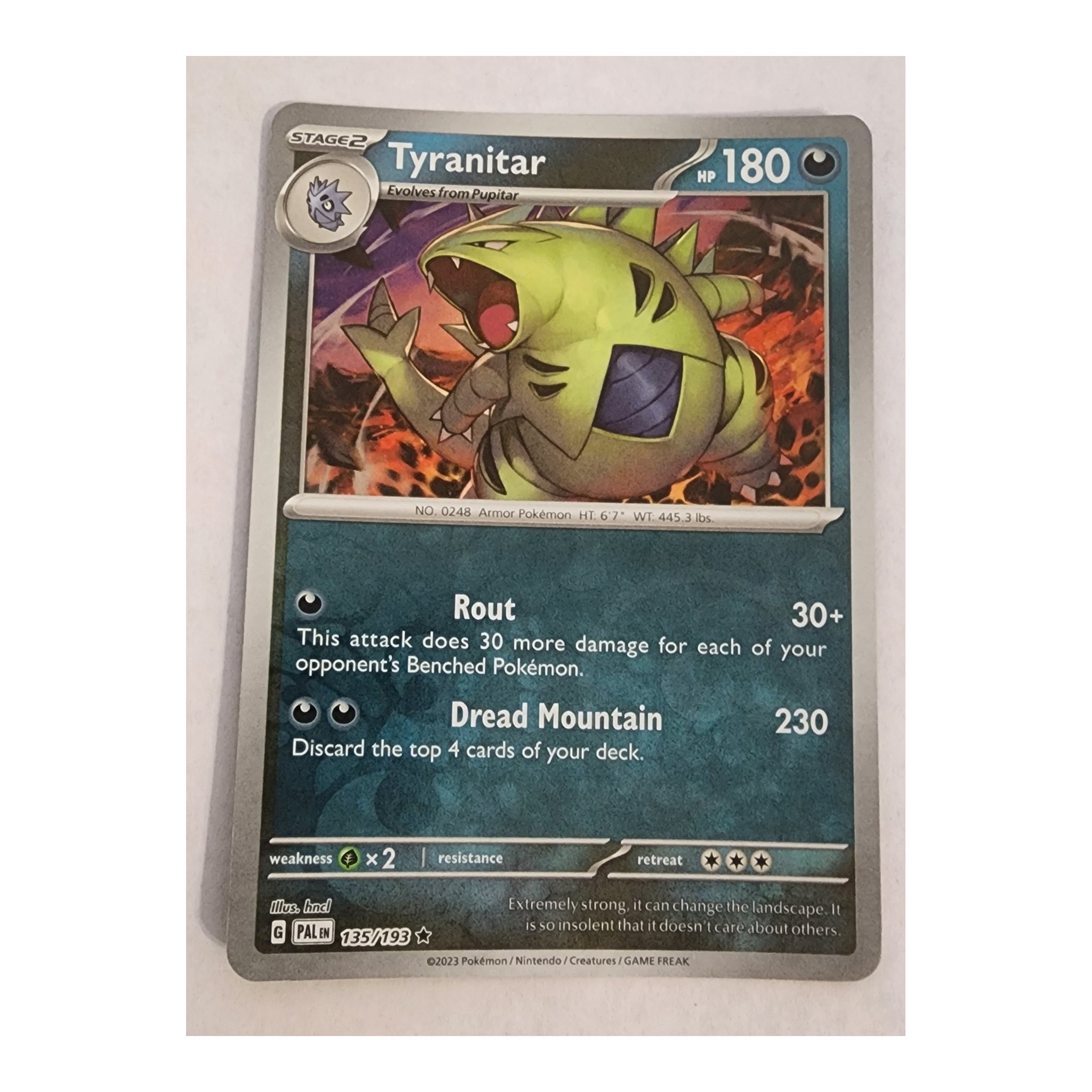 Tyranitar Rare SV02: Paldea Evolved 135/193 NM Reverse Holo