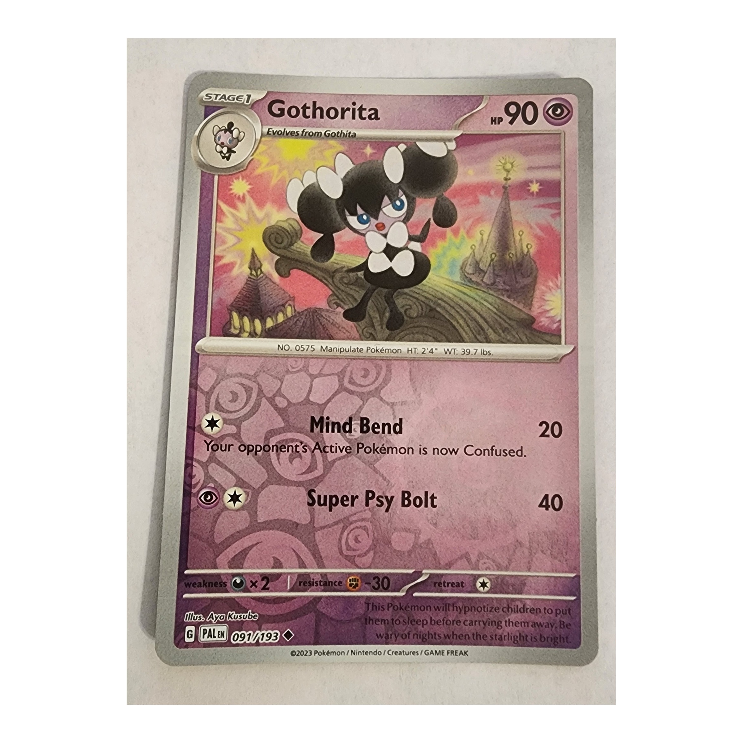 Gothorita Uncommon SV02: Paldea Evolved 091/193 NM Reverse Holo