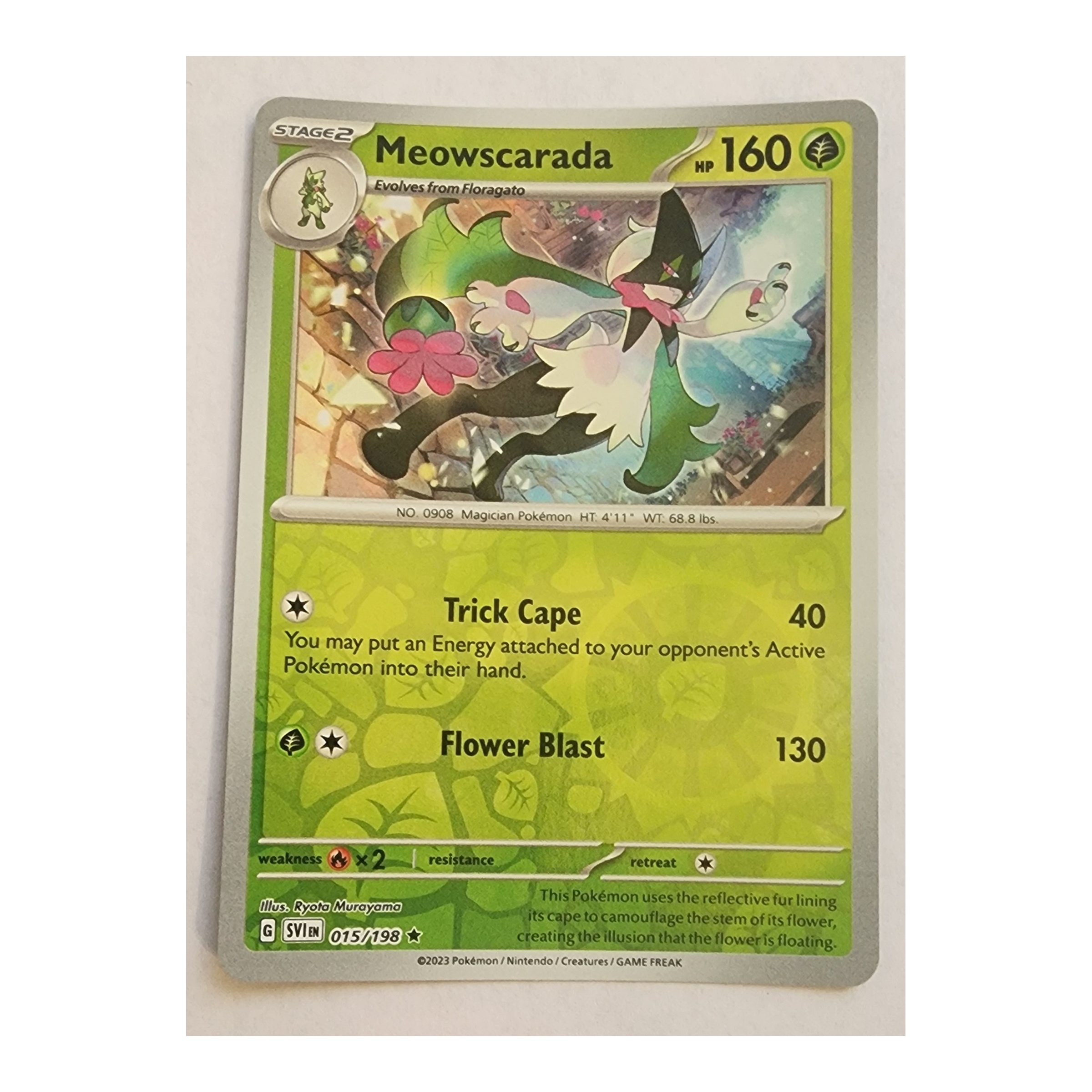 Meowscarada Rare SV01: Scarlet & Violet 015/198 NM Reverse Holo