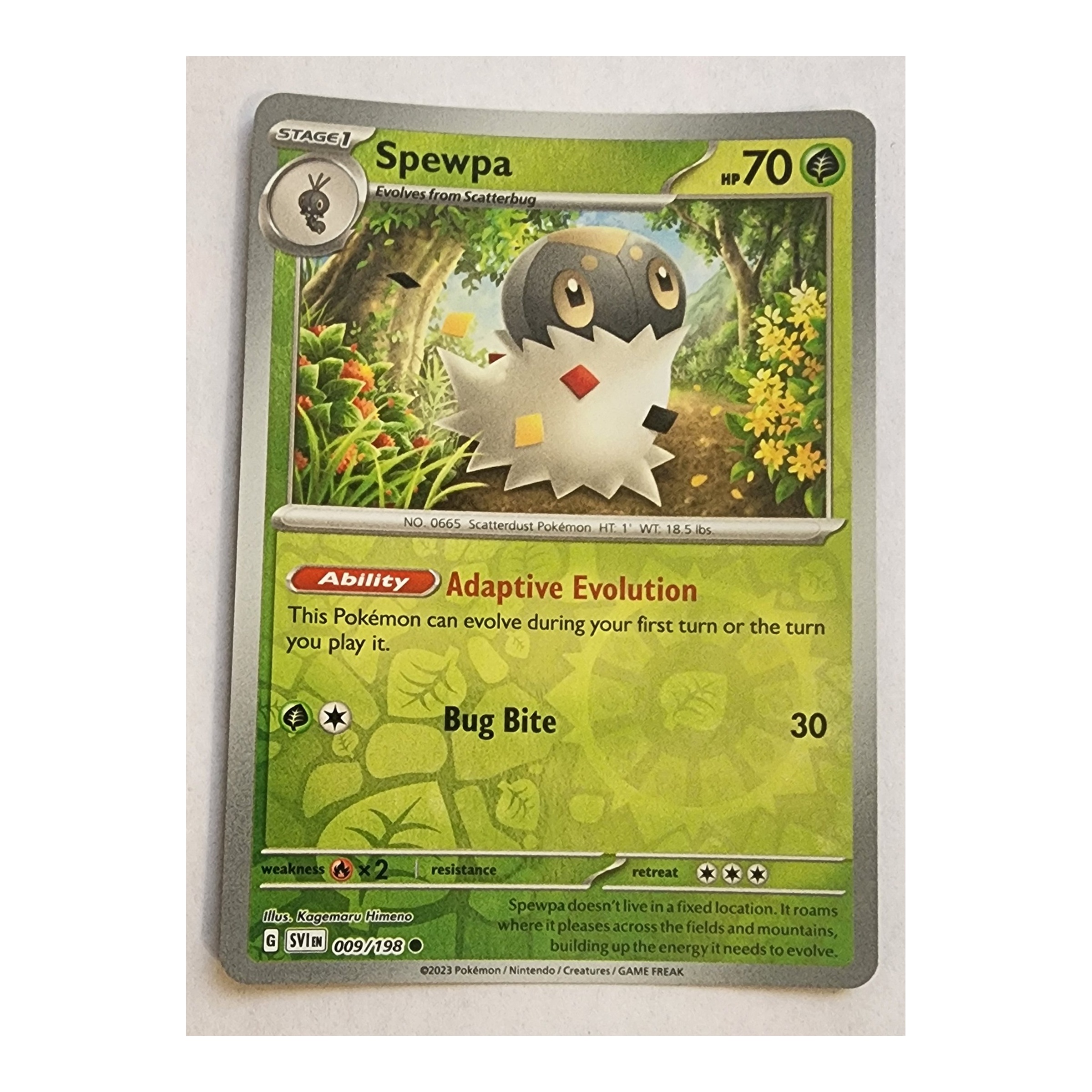 Spewpa Common SV01: Scarlet & Violet 009/198 NM Reverse Holo