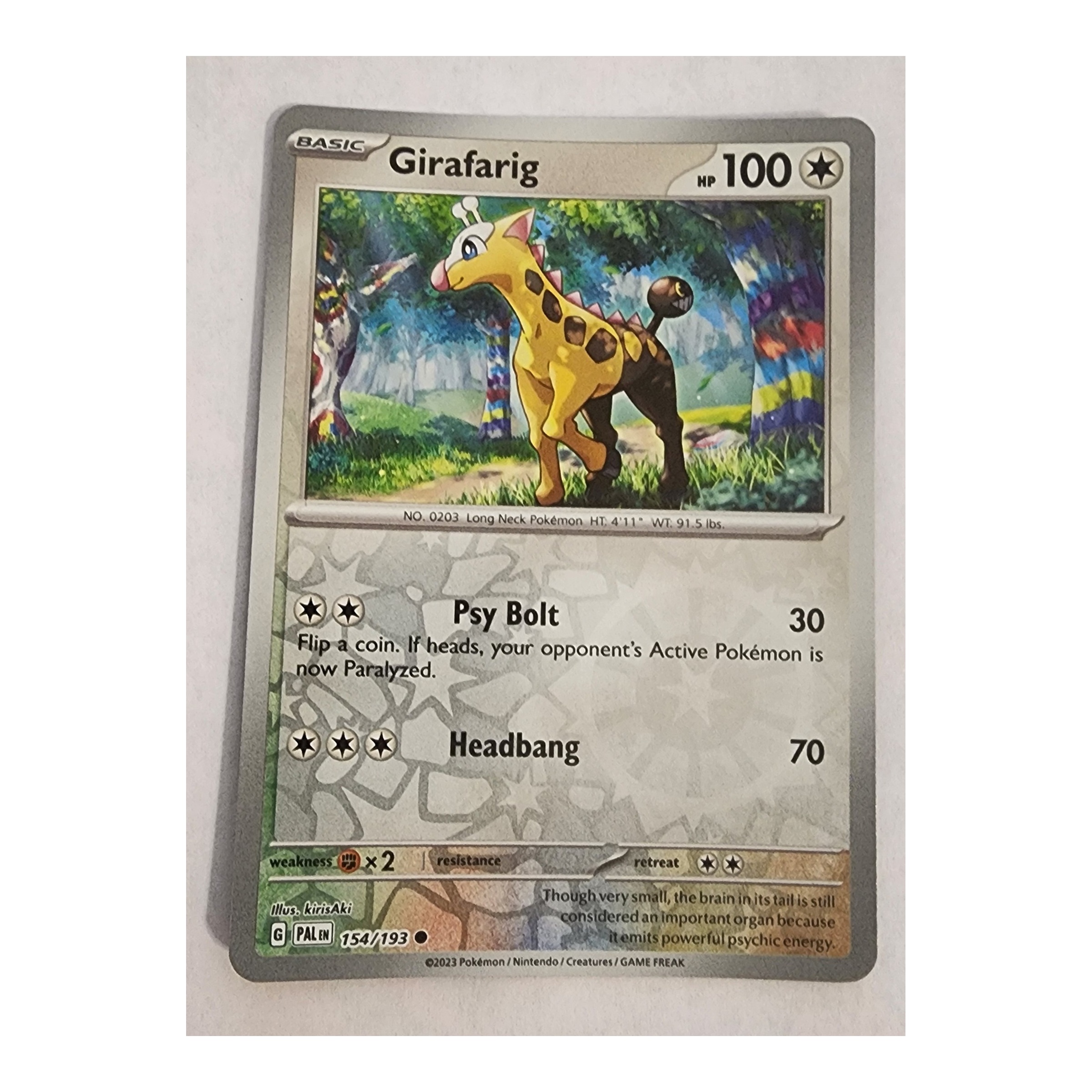 Girafarig Common SV02: Paldea Evolved 154/193 NM Reverse Holo