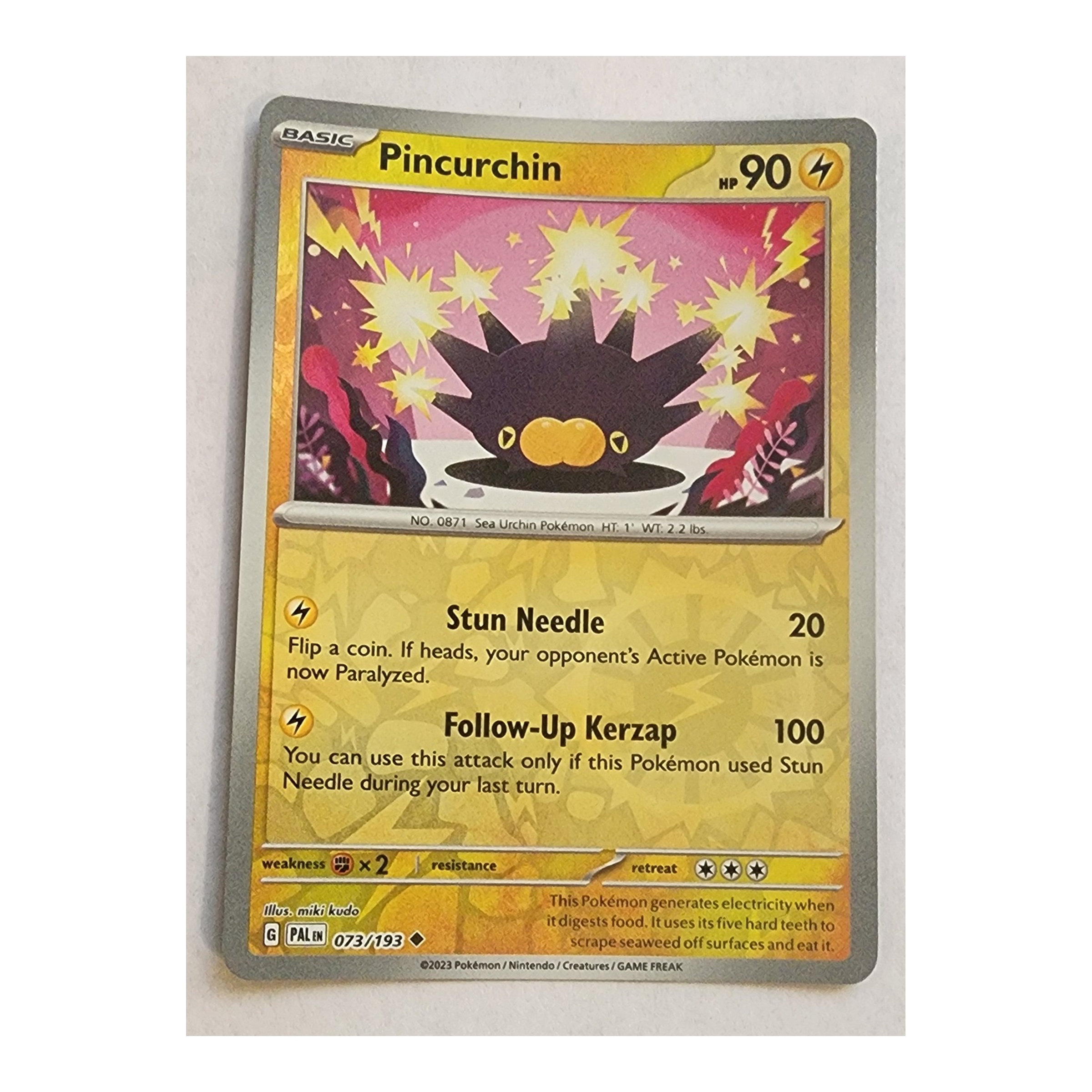 Pincurchin Uncommon SV02: Paldea Evolved 073/193 NM Reverse Holo