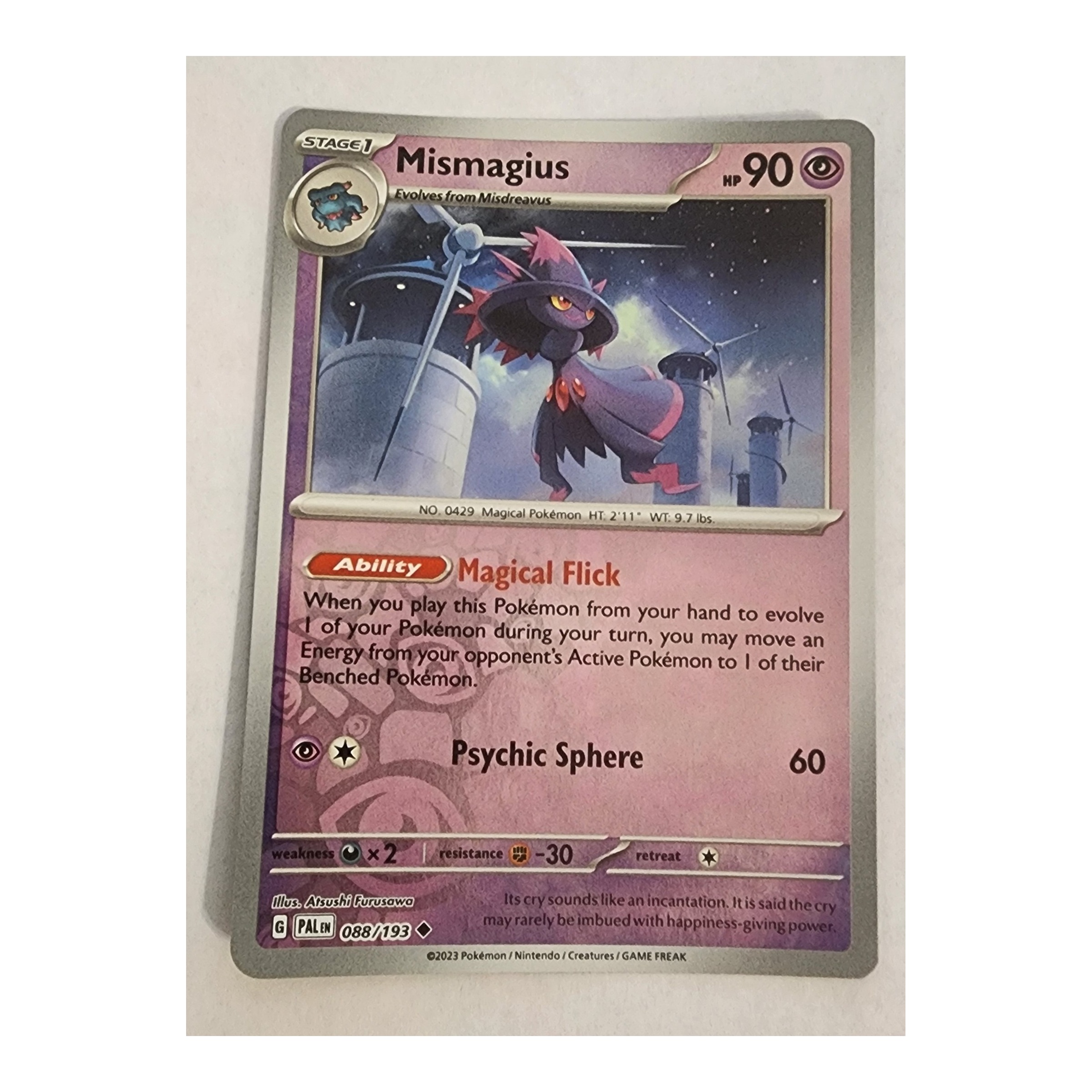 Mismagius Uncommon SV02: Paldea Evolved 088/193 NM Reverse Holo