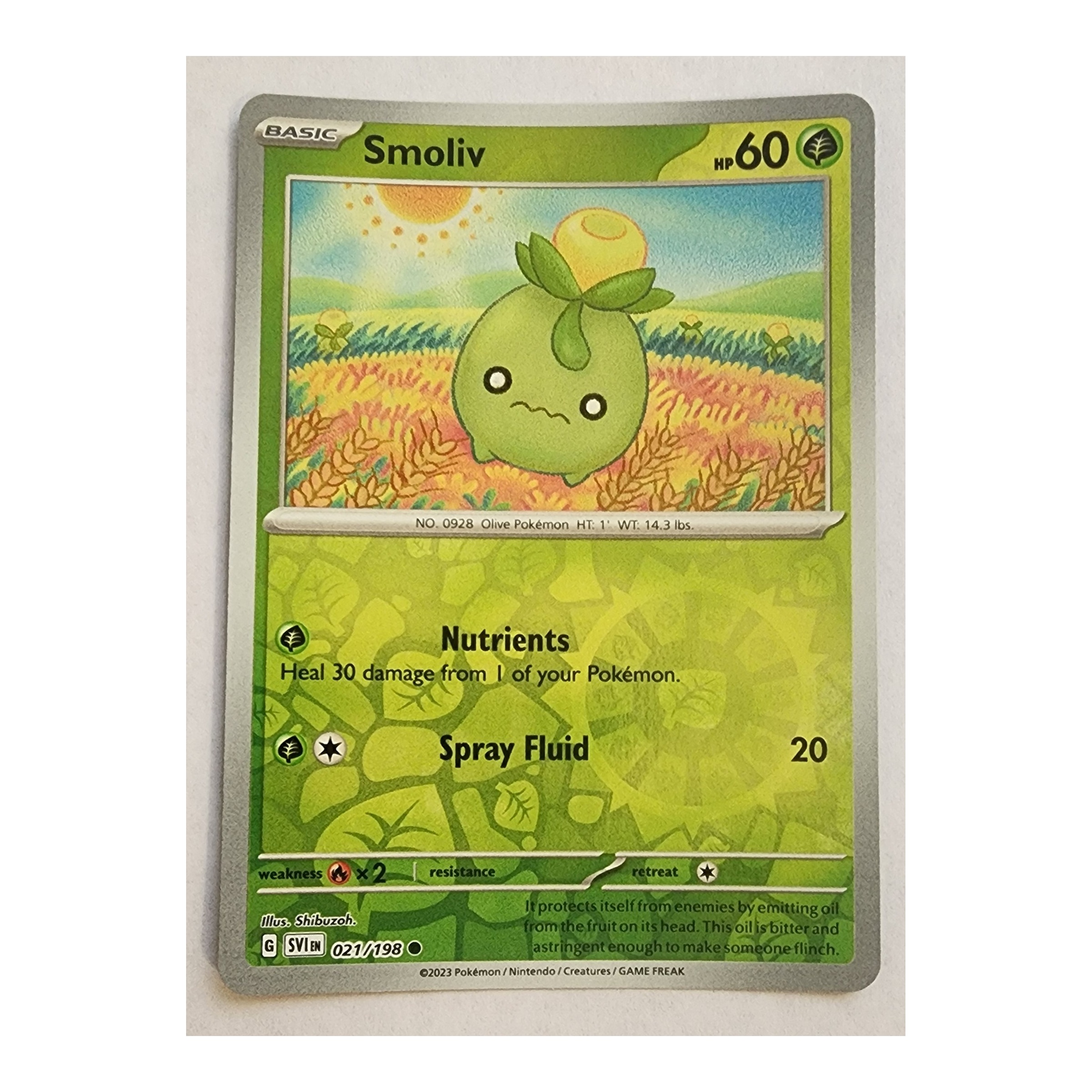 Smoliv Common SV01: Scarlet & Violet 021/198 NM Reverse Holo