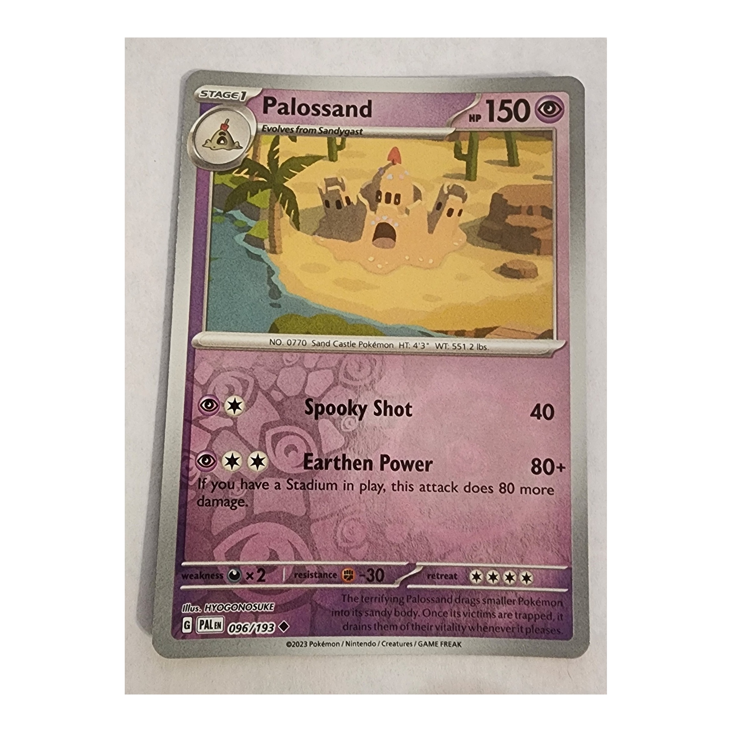 Palossand Uncommon SV02: Paldea Evolved 096/193 NM Reverse Holo