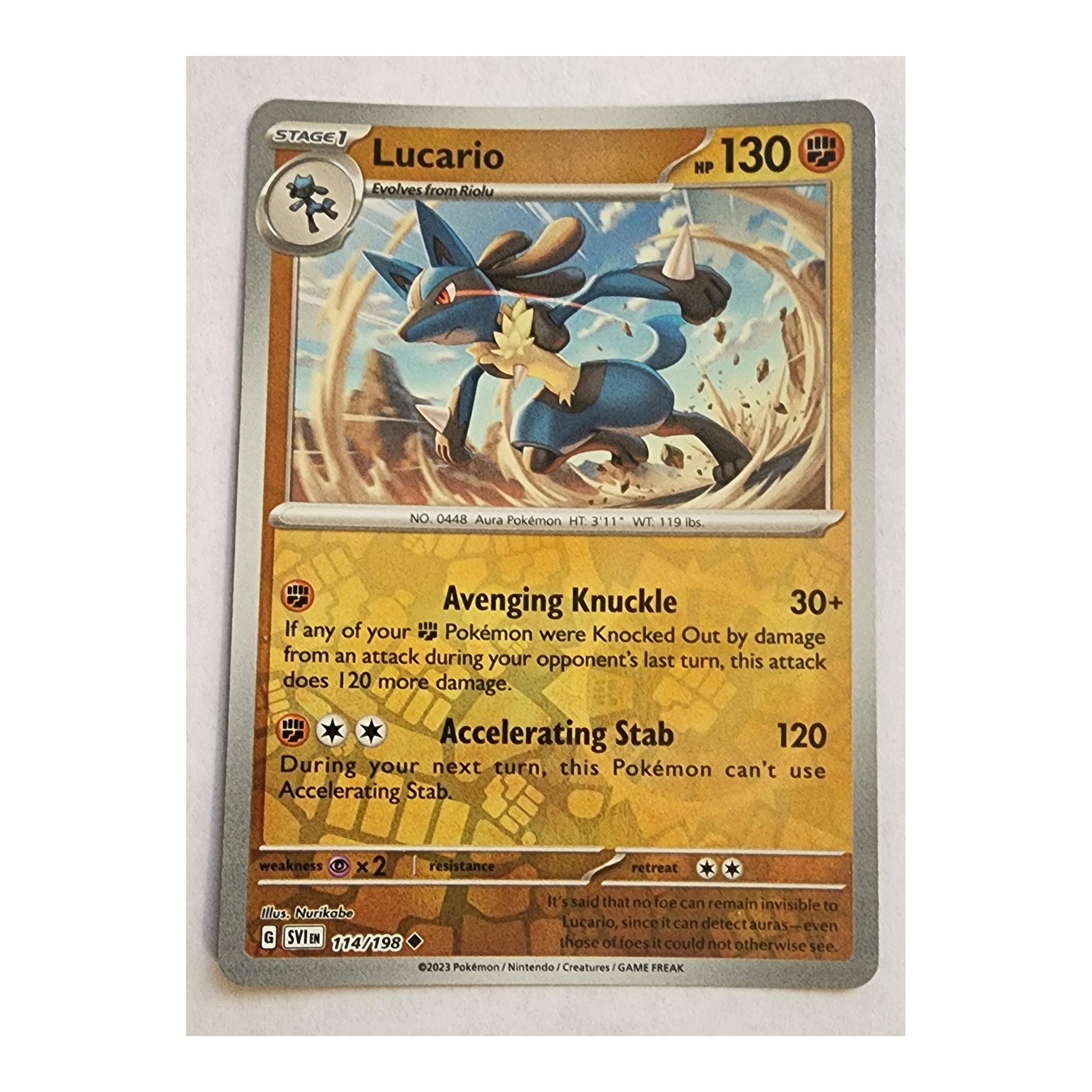 Lucario Uncommon SV01: Scarlet & Violet 114/198 NM Reverse Holo