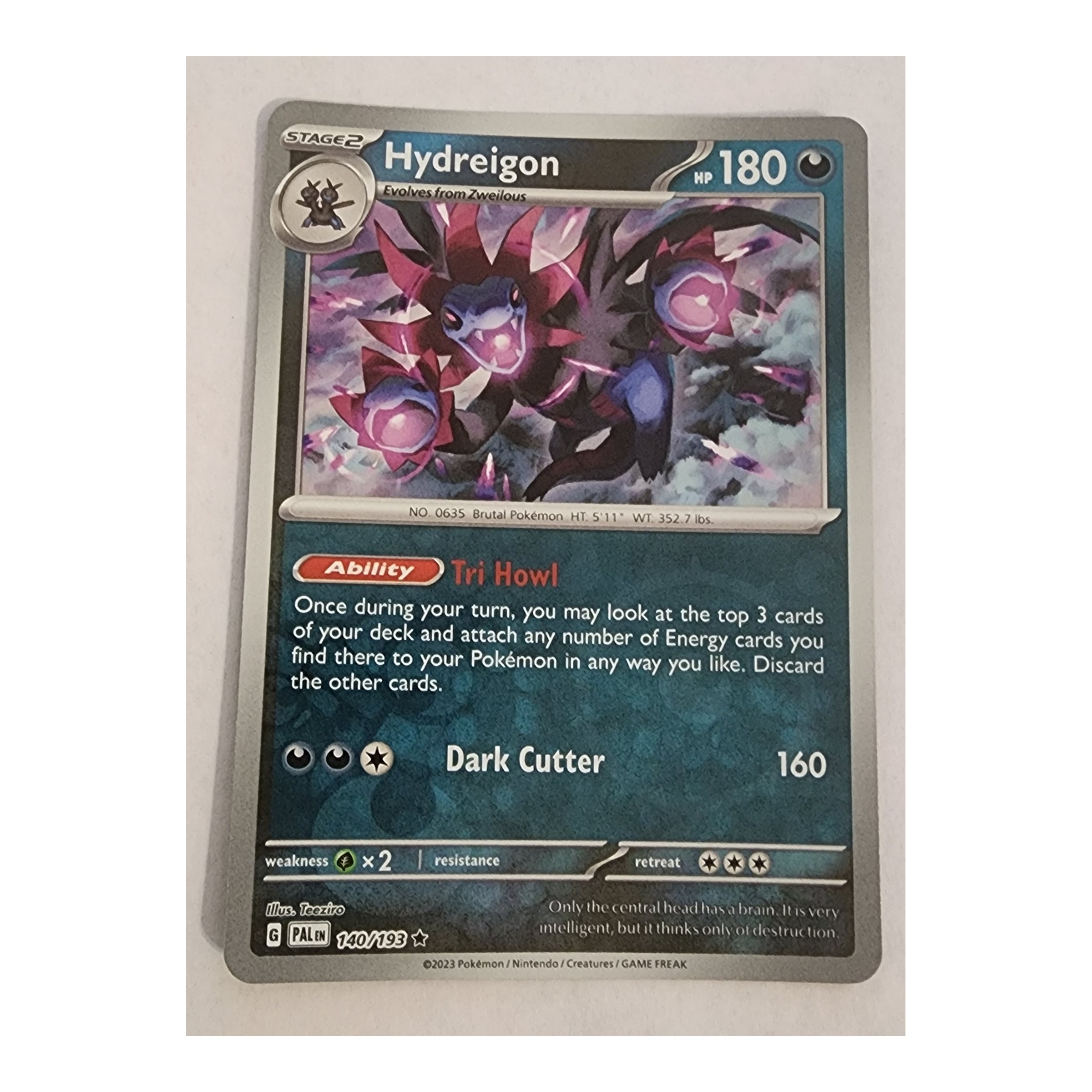 Hydreigon Rare SV02: Paldea Evolved 140/193 NM Reverse Holo
