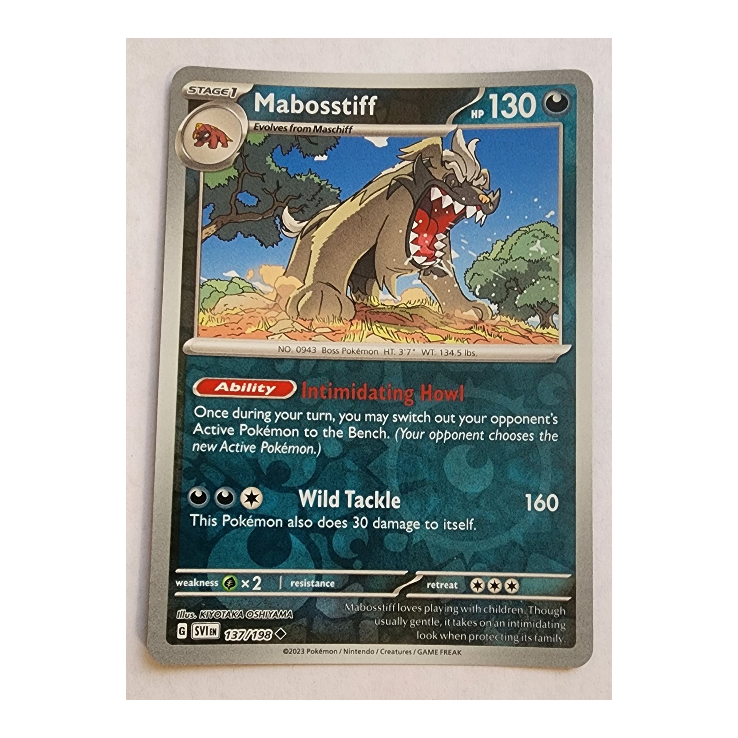 Mabosstiff Uncommon SV01: Scarlet & Violet 137/198 NM Reverse Holo
